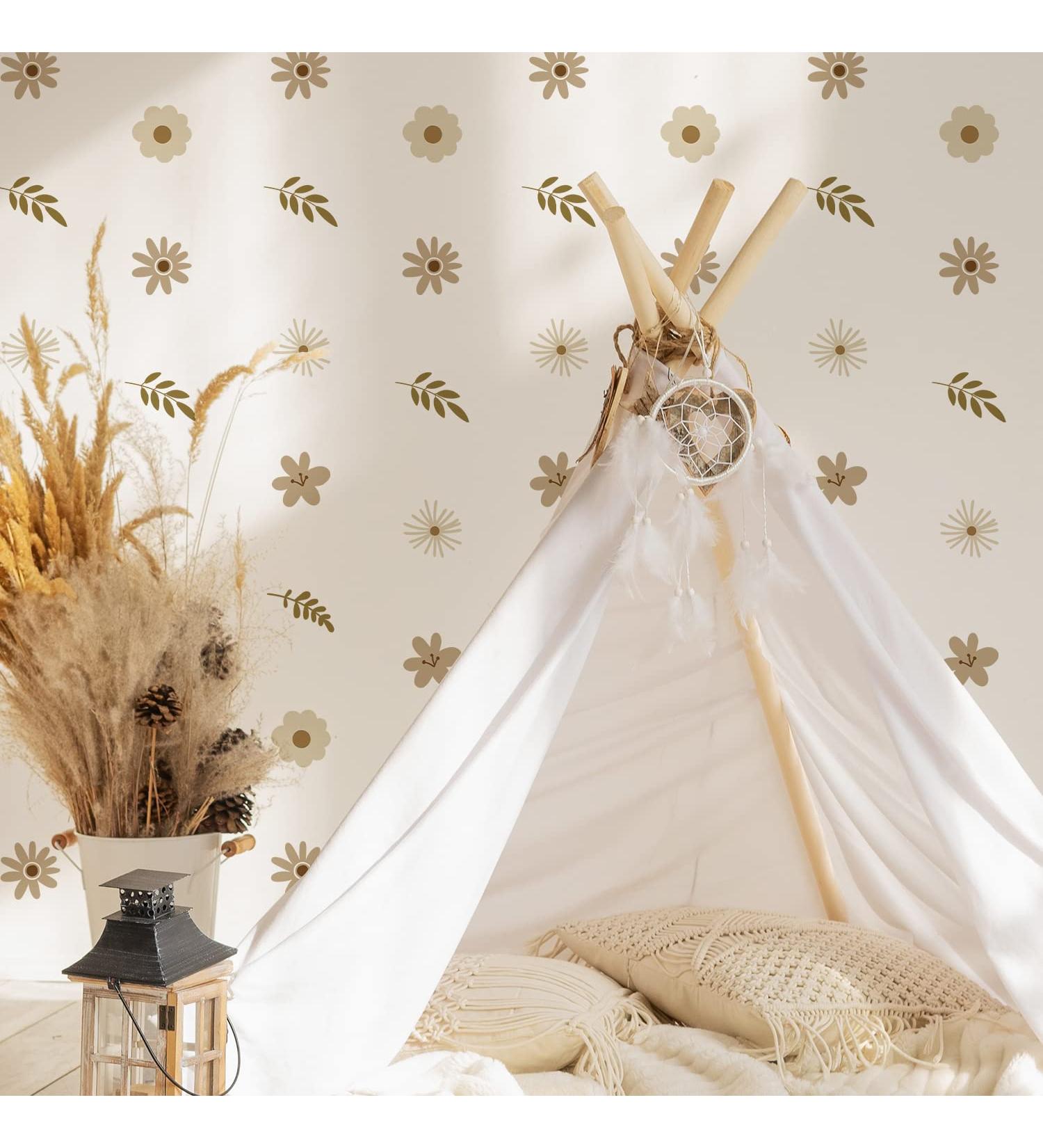 Funlife Nude Daisy Wall Decal - Peel and Stick Transparent PVC Stickers for Nursery and Playroom Decor - Buy Online on GoSupps.com