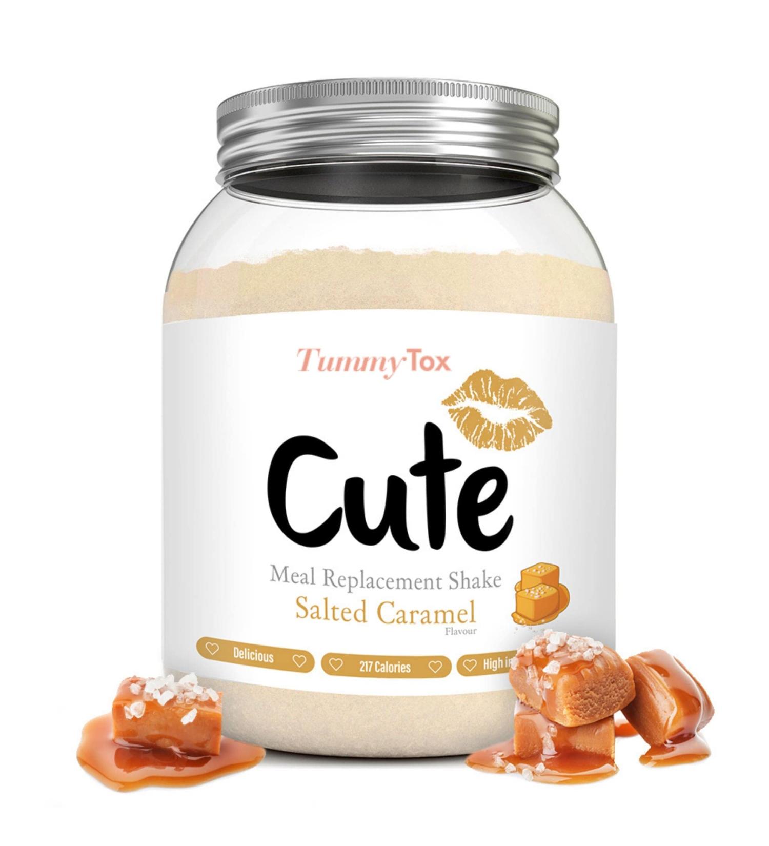 Cute Nutrition Salted Caramel Meal Replacement Shake - High Protein with Vitamins & Minerals - 500g + Bonus E-book - Buy Online on GoSupps.com