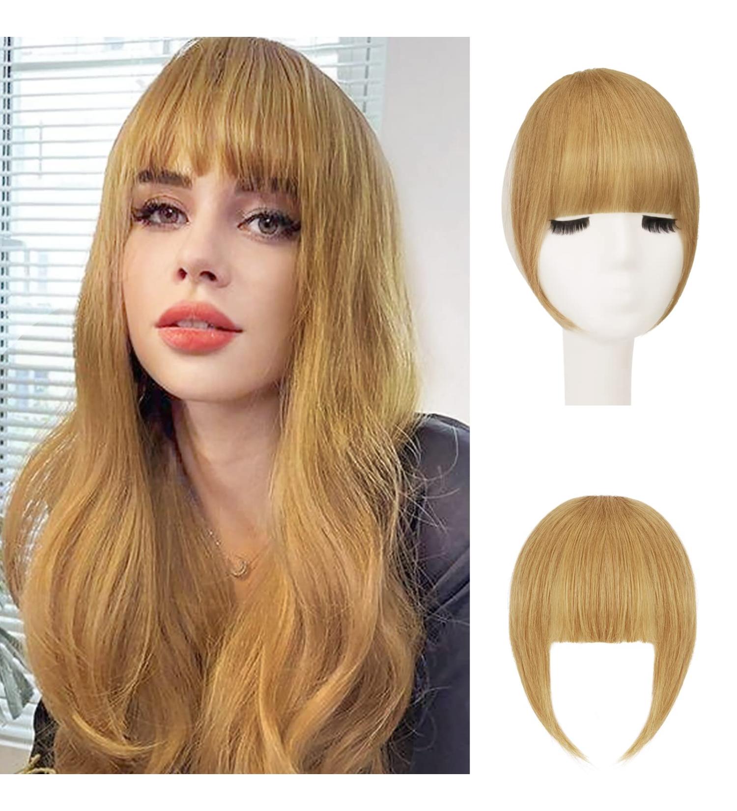 Sofeiyan 100% Remy Human Hair Clip-In Bangs | Natural Warm Blonde Fringe Extensions for Women - Buy Online on GoSupps.com