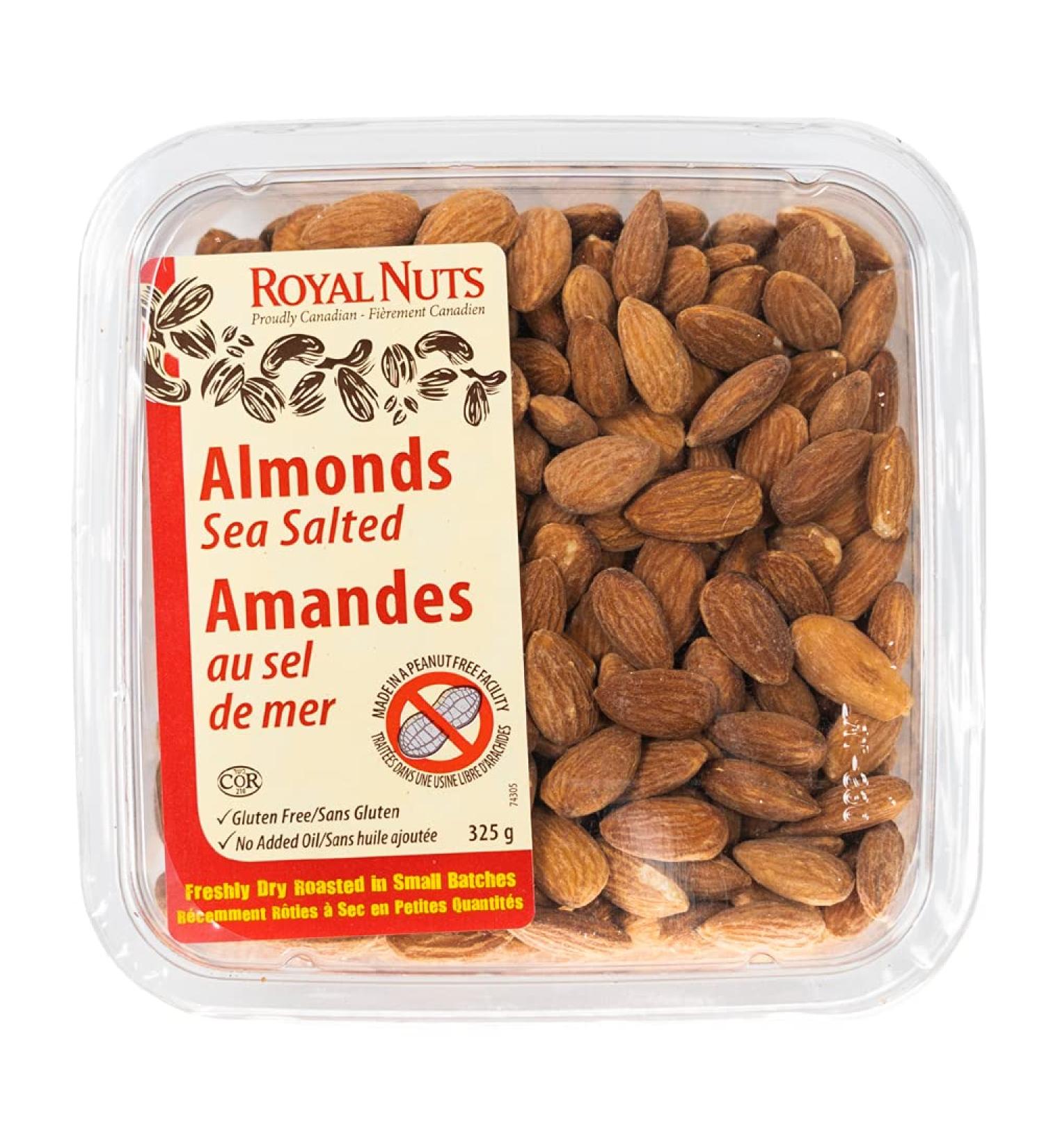 ROYAL NUTS Dry Roasted Almonds Sea Salted 325 Grams - Buy Online on GoSupps.com