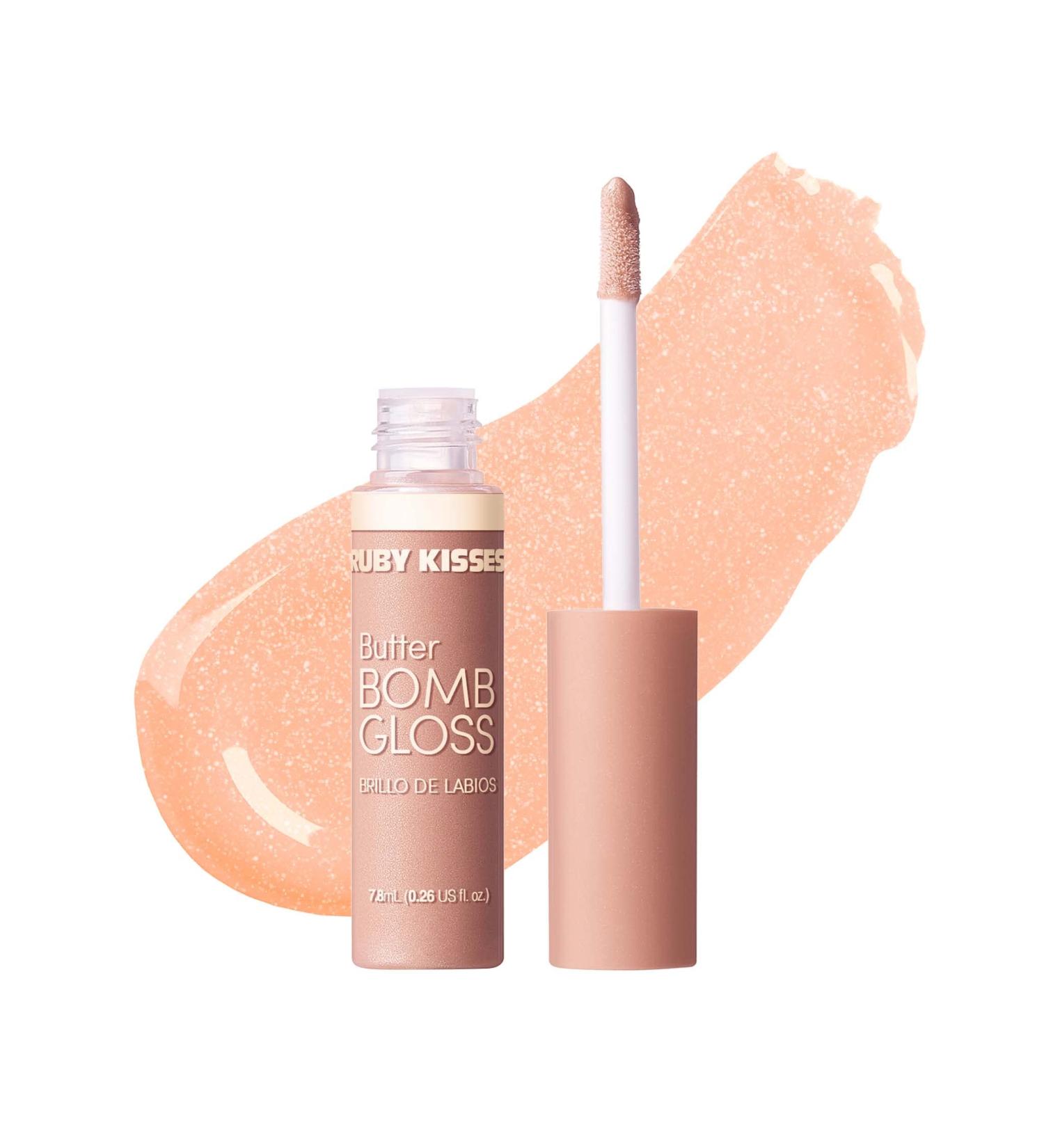 Ruby Kisses Butter Bomb Gloss - Champagne | Non-Sticky Lip Gloss with Vitamin E | Natural Nude Lip Makeup - 7.8mL - Buy Online on GoSupps.com