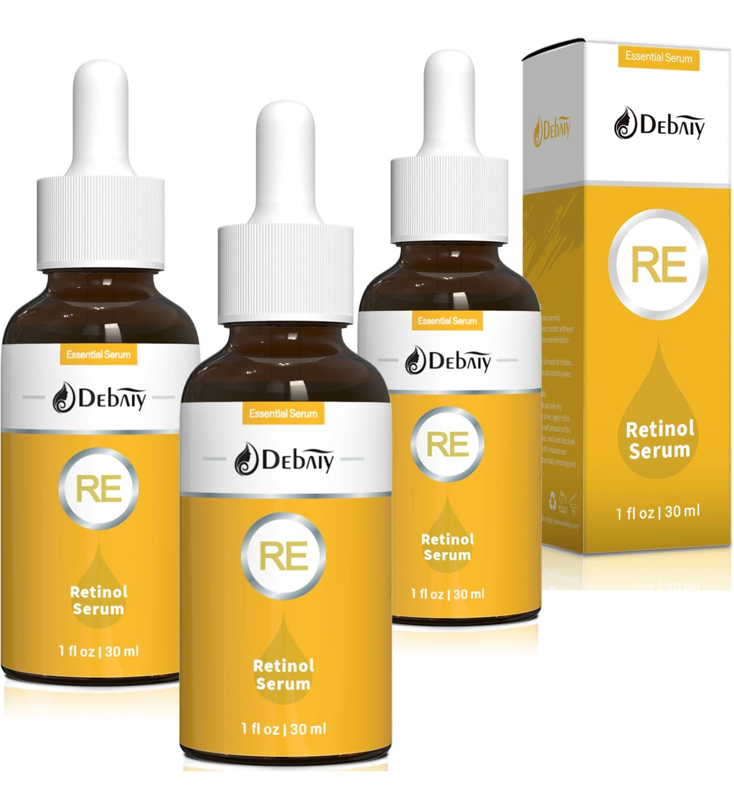 DEBAIY 3 Pack Retinol Serum for Face - Anti-Aging Moisturizing & Anti-Wrinkle Formula (1fl. oz | 30ml) - Shop Internationally - Buy Online on GoSupps.com