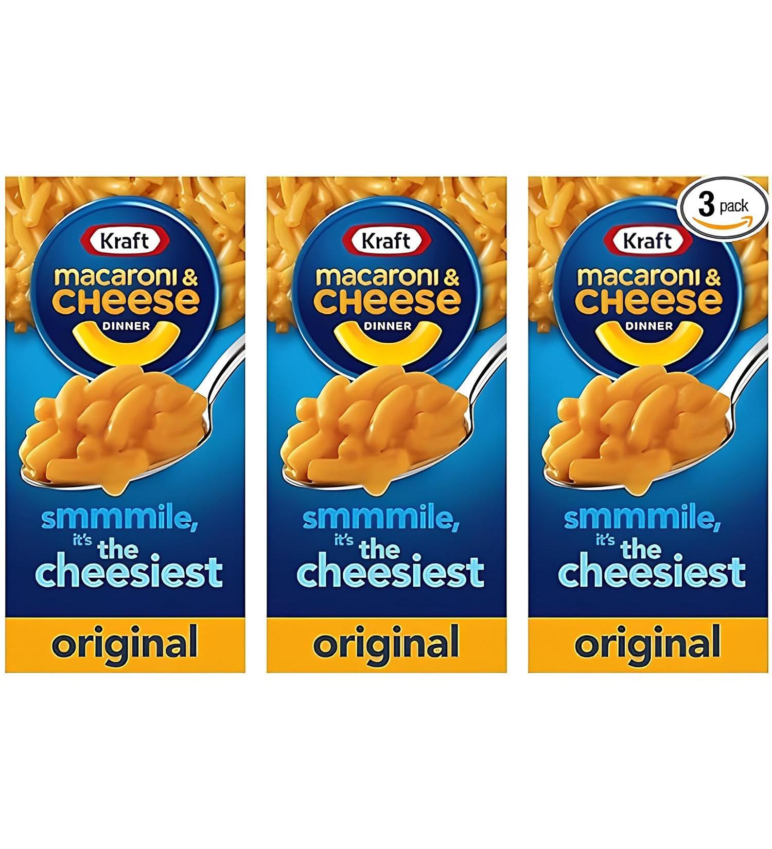 Kraft Mac & Cheese 3-Pack 206 Gram Each Original Gourmet Cheese Dinner Instant Meal American Food Mac and Cheese Comfort Food - The All American Meal! Brought To You By SMART BUNDLES 3 Pack - Buy Online on GoSupps.com