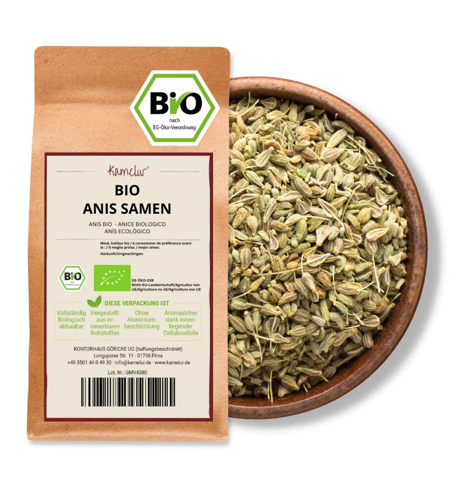 500 g whole anise ORGANIC - high quality anise seeds as a base for an aromatic anise tea - packaged in biodegradable packagin - Buy Online on GoSupps.com