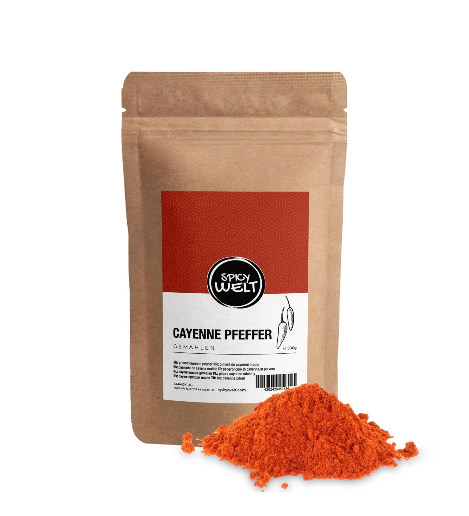 Spicy Welt Piment de Cayenne Moulu (500g) Poudre de Piment Cayenne | Pour Cuisine Mexicaine Asiatique Sauce & Marinade | Piquant Franc & Saveur Relev e | 100% Naturel Sans Additifs - Buy Online on GoSupps.com