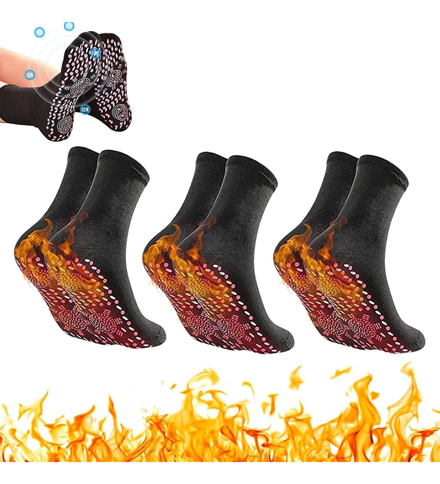 Alvo Feet Socks - Varicose Veins Acupressure Self-Heating Shaping Socks (3 Pairs Black) - Buy Online on GoSupps.com