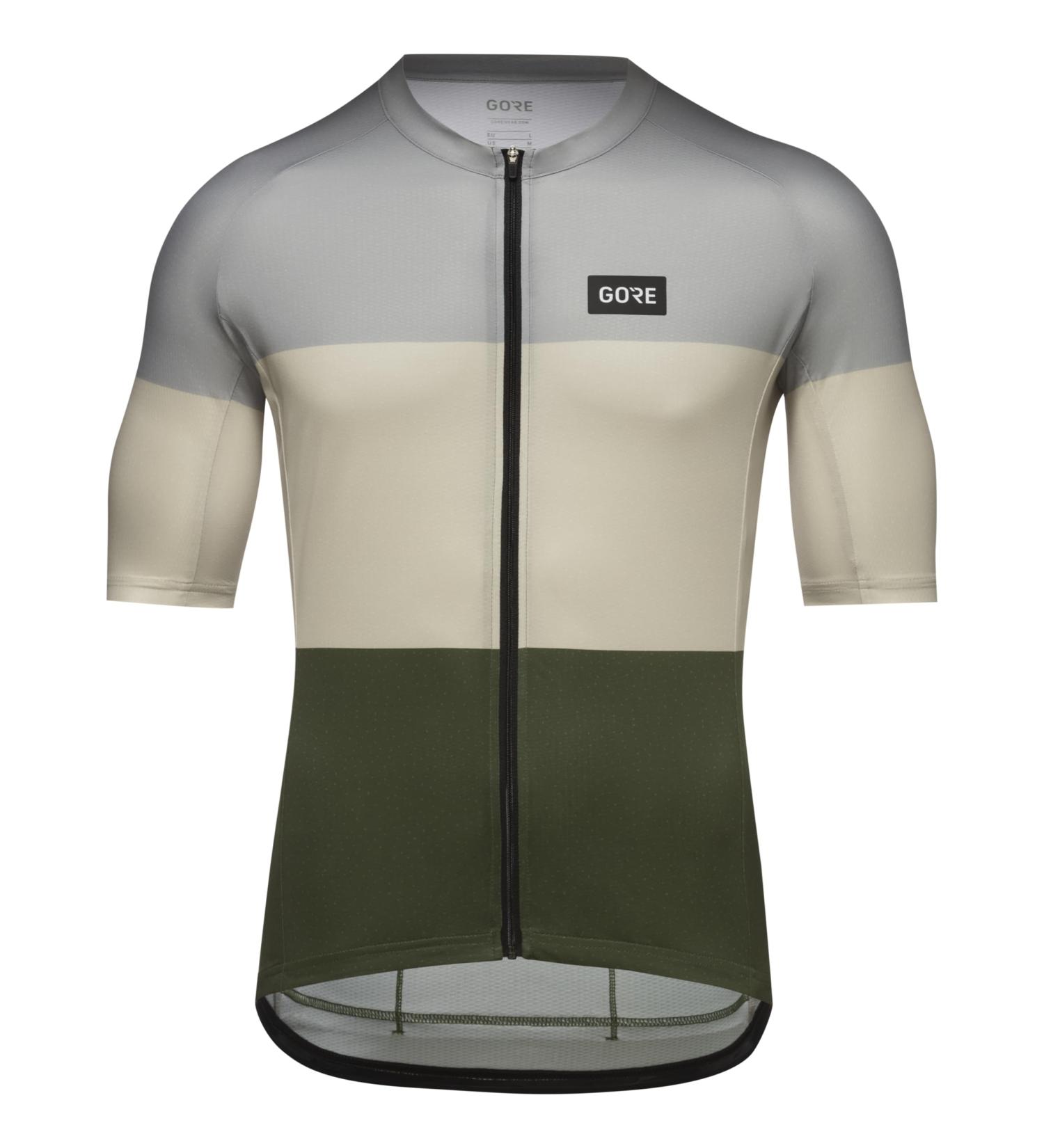 GORE WEAR Spirit Stripes Jersey L - Lab Grey/Tech Beige | Premium Cycling Jersey for Optimal Performance - International Shipping Available - Buy Online on GoSupps.com