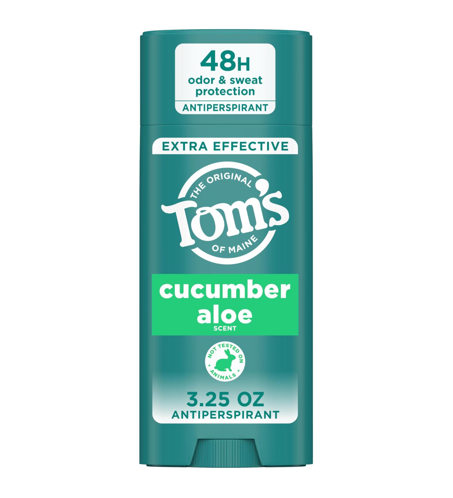 Tom s of Maine Cucumber Aloe Antiperspirant - Unisex 3.25 oz - Natural Deodorant Aluminum-Free Pack of 1 - International Shipping Available - Buy Online on GoSupps.com