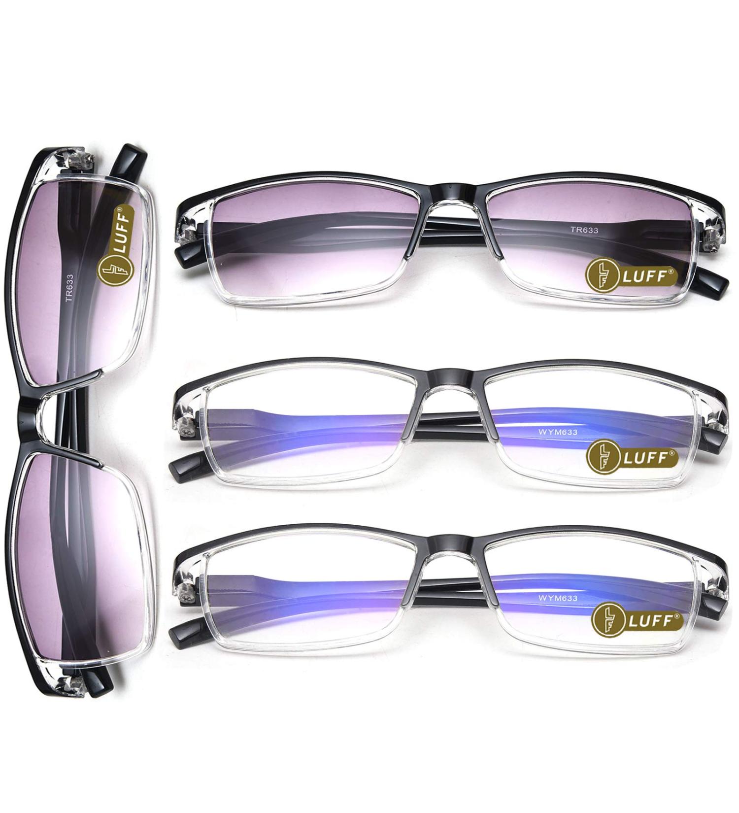 LUFF 4 Pairs Gray Computer Reading Glasses 1.75X - UV Filtering Eyeglasses - Buy Online on GoSupps.com