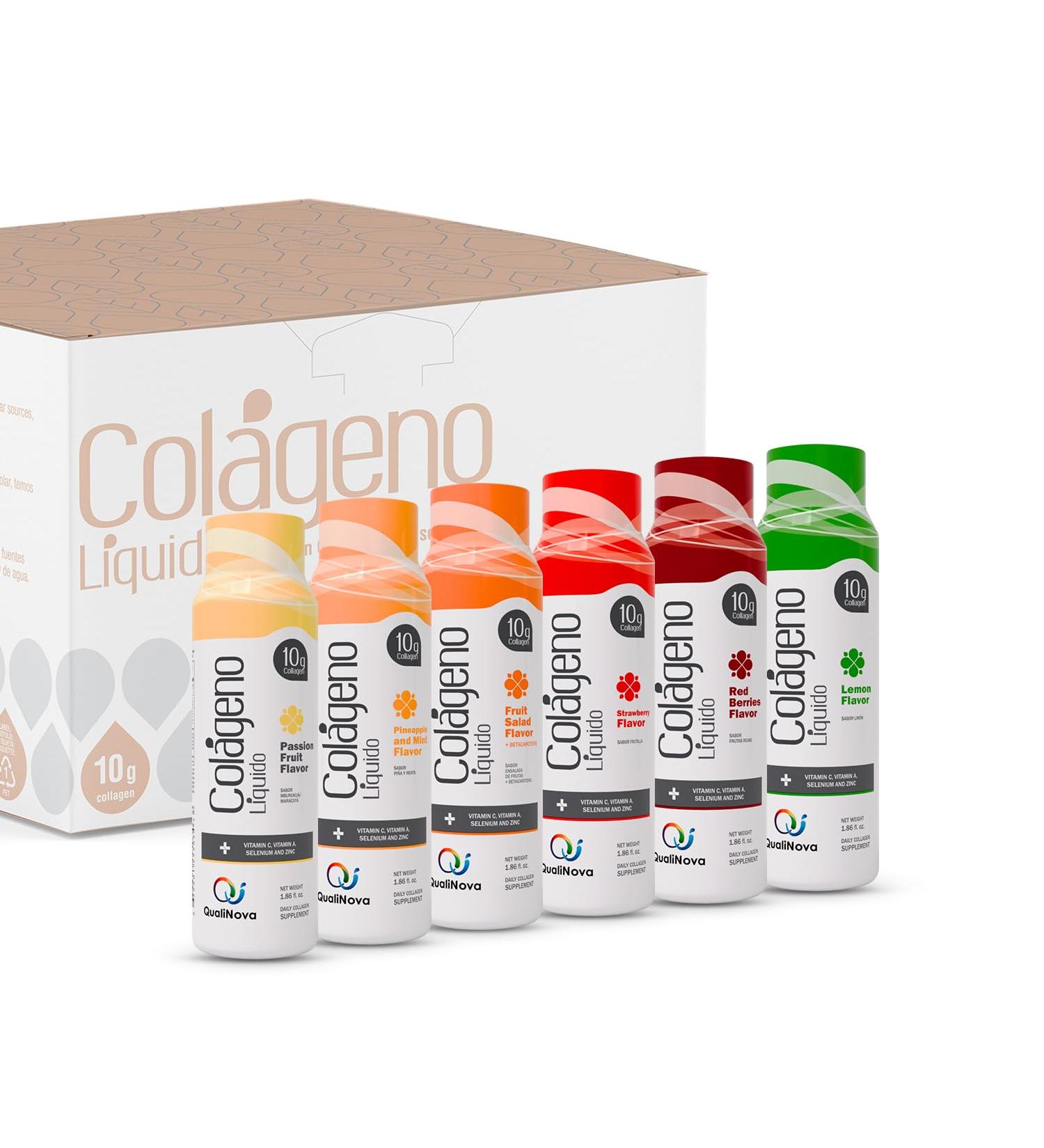 QUALINOVA Hydrolyzed Liquid Collagen for Women & Men (30 Pack) 3X Faster Absorption 10g Collagen Drink for Anti-Aging Hair Growth & Joint Support- Individual Shots- 6 Tropical Flavors - Buy Online on GoSupps.com