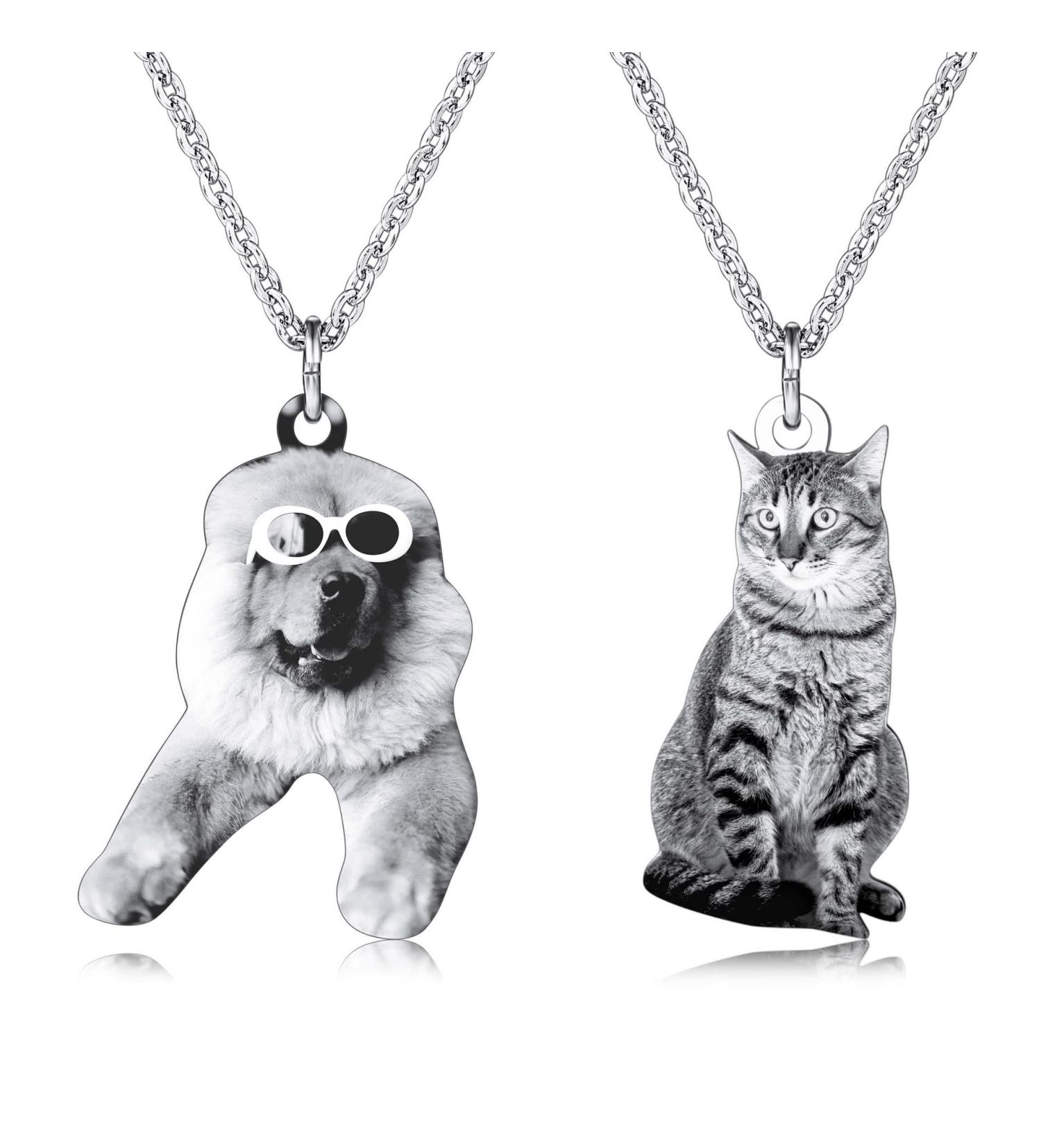 Personalized Photo Necklace for Pet Lovers | Otxixto Stainless Steel Round/Heart Shape | Custom Colored/Black & White Gifts for Men & Women - Buy Online on GoSupps.com