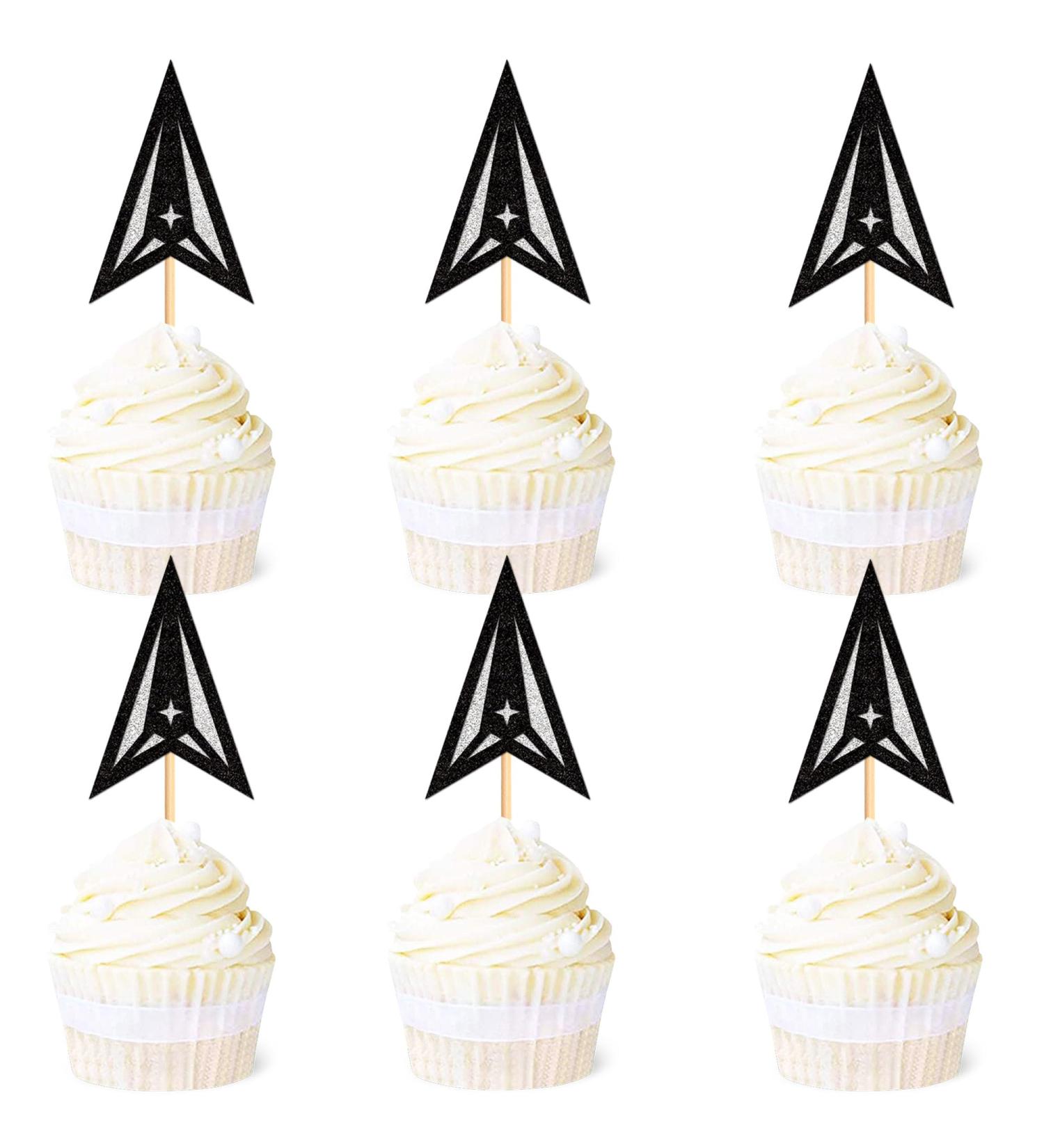 Ercadio 24 Pack Military Emblem Cupcake Toppers Silver Black Air Force Cupcake Picks Army Navy Cake Toppers Air Force Emblem Theme Retirement Birthday Party Cake Decorations Supplies Pattern 5 - Buy Online on GoSupps.com