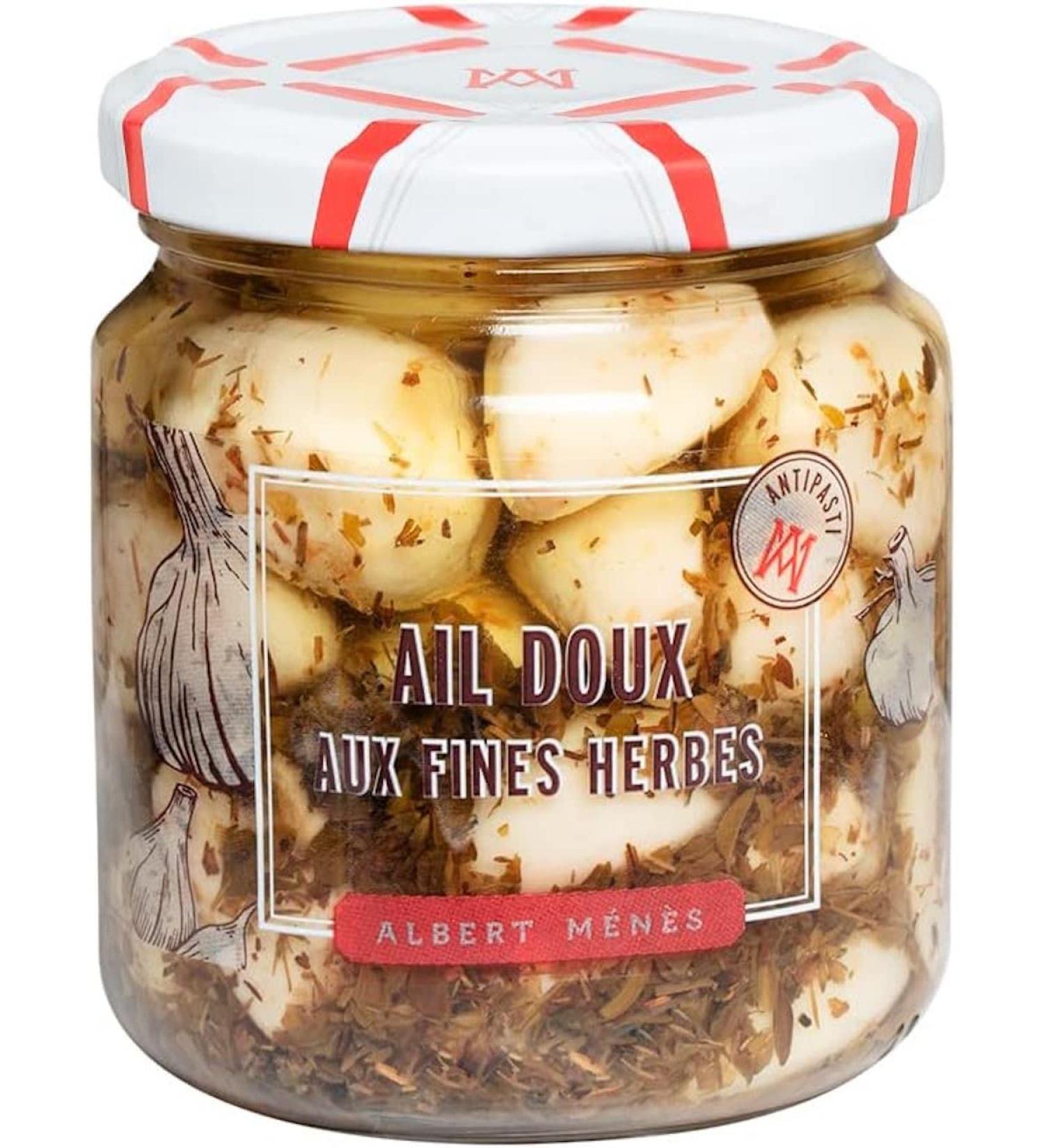 Albert M n s Sweet Garlic with Fine Herbs - Oil Garlic with Firm and Crunchy Texture - Soft and Natural - Flavorful Product - Buy Online on GoSupps.com