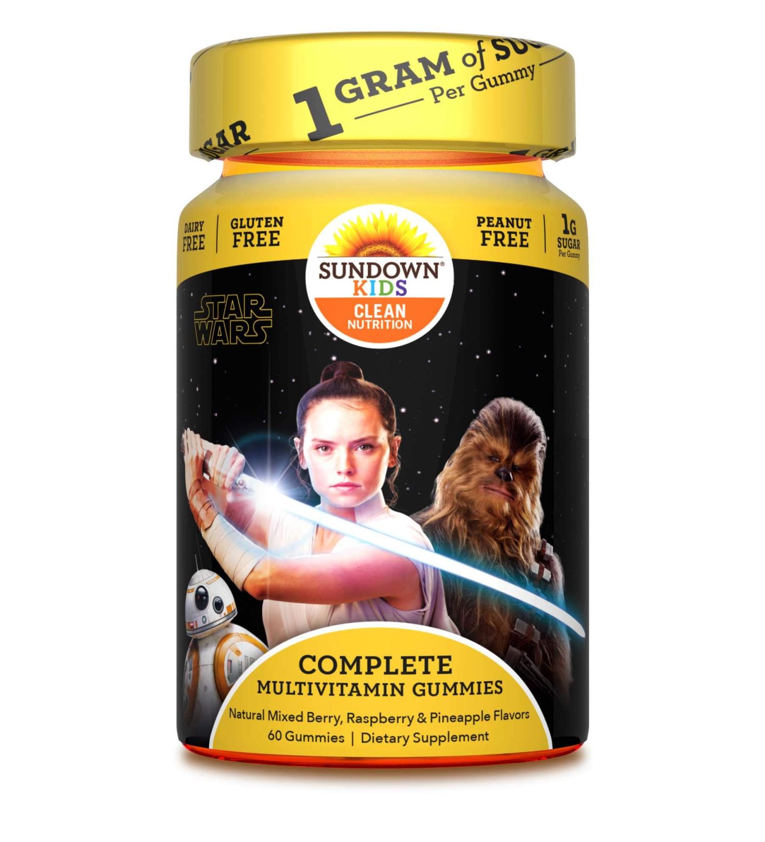 Sundown Naturals Kids Multivitamin Gummies â€“ Disney Star Wars, Mixed Berry & Pineapple, 60 Count - Buy Online on GoSupps.com
