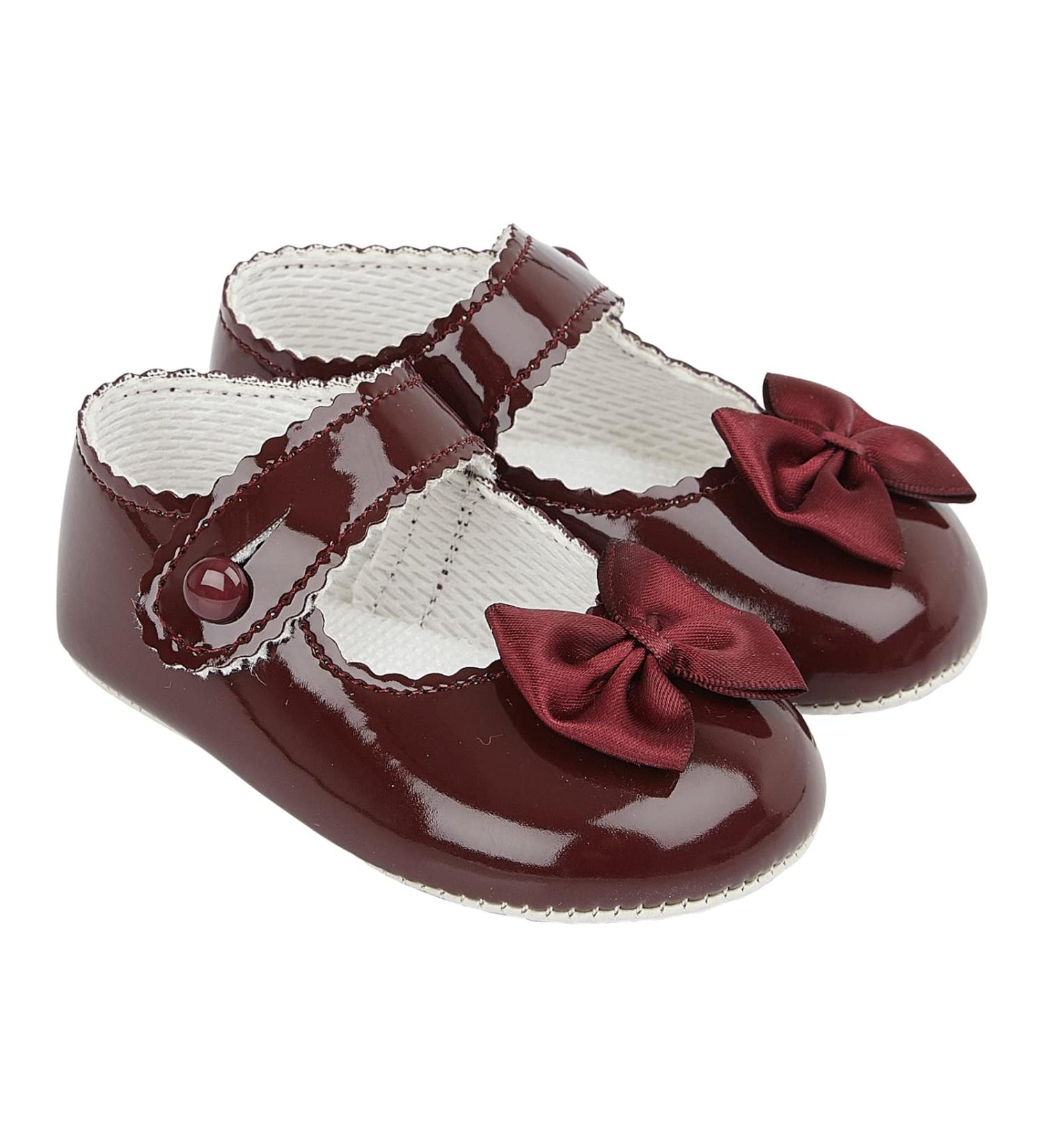Baypods Baby Girls Pre Walker Soft Faux Leather Shoes | Made in England | Burgundy - Buy Online on GoSupps.com