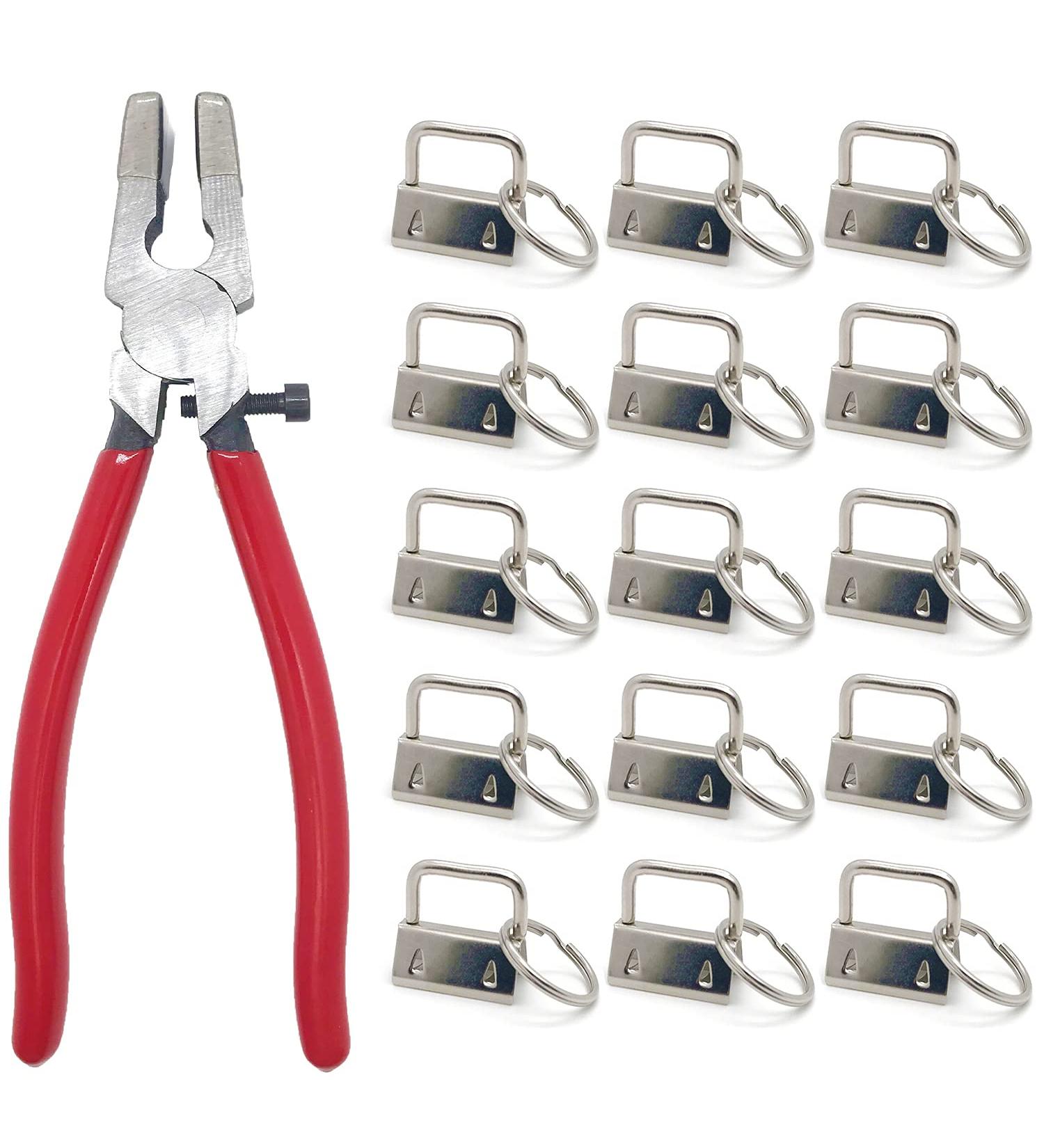51 Sets Key Fob Hardware with Pliers | Glass Running Tools with Rubber Tips | Easy Installation | Silver - Buy Online on GoSupps.com