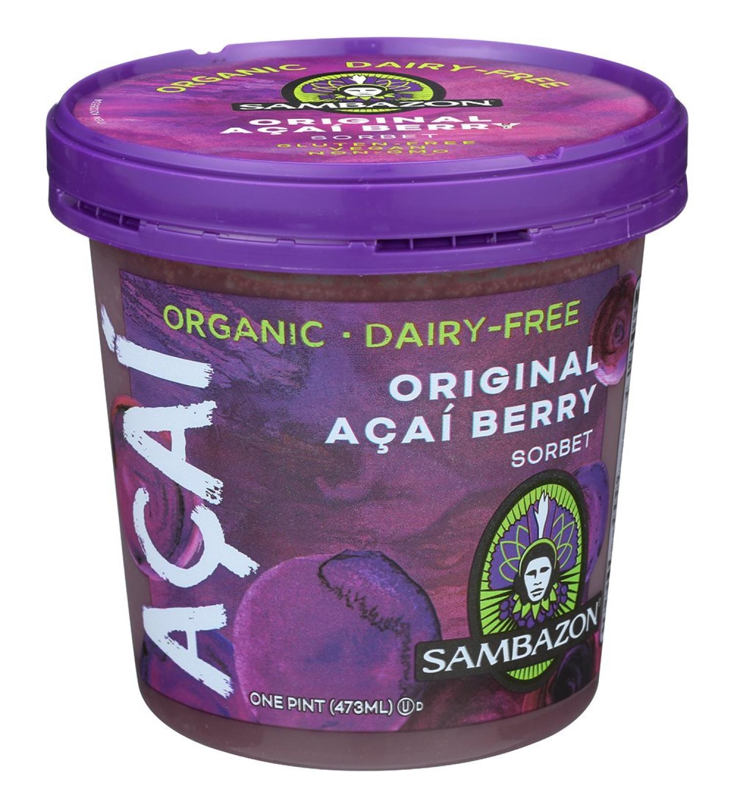 Sambazon Organic Acai Sorbet - 16oz, 8 Pack Case | Delicious Superfood Sorbet - Buy Online on GoSupps.com