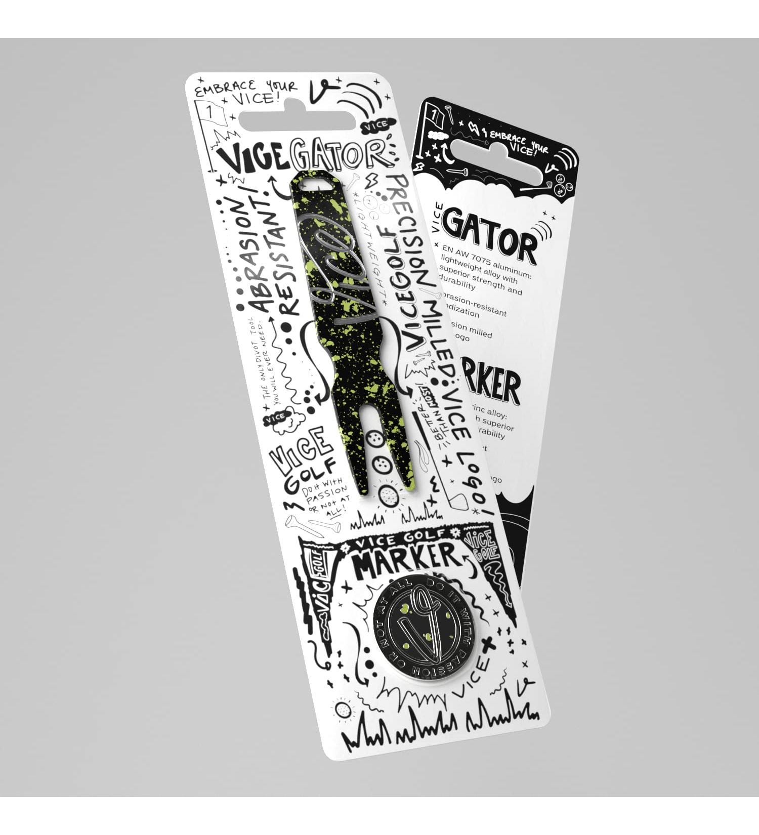Vice Golf Gator Divot Tool + Ball Marker Set - Drip Lime - Buy Online on GoSupps.com