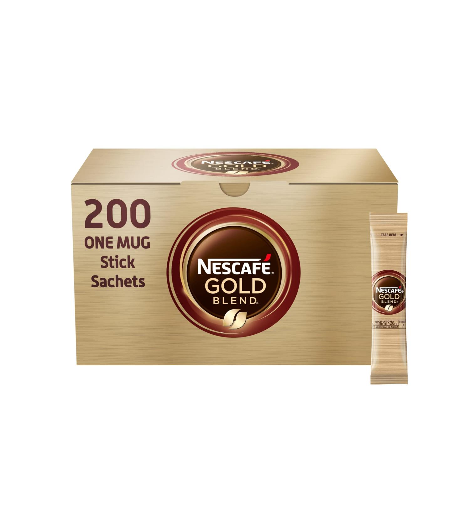 NESCAF Gold Blend Medium Roast Instant Coffee Sachets - 200 x 1.8g Sticks Single - Buy Online on GoSupps.com
