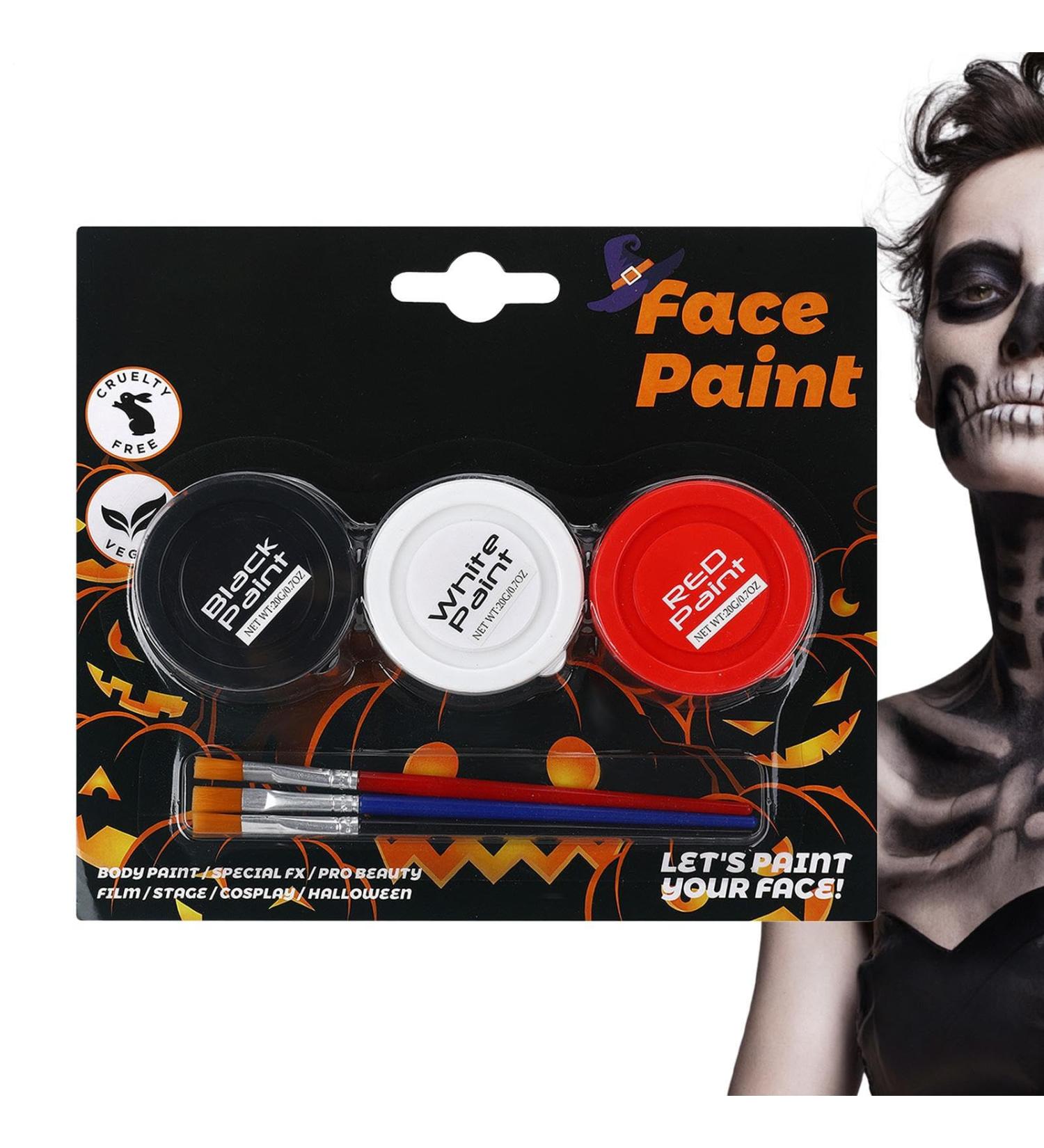  G n rique Body Paint for Skin Washable Makeup Cream - 3 Colours Face and Body Paint - For Costumes Adults Women Clown Vampire Witch Skeleton - Buy Online on GoSupps.com