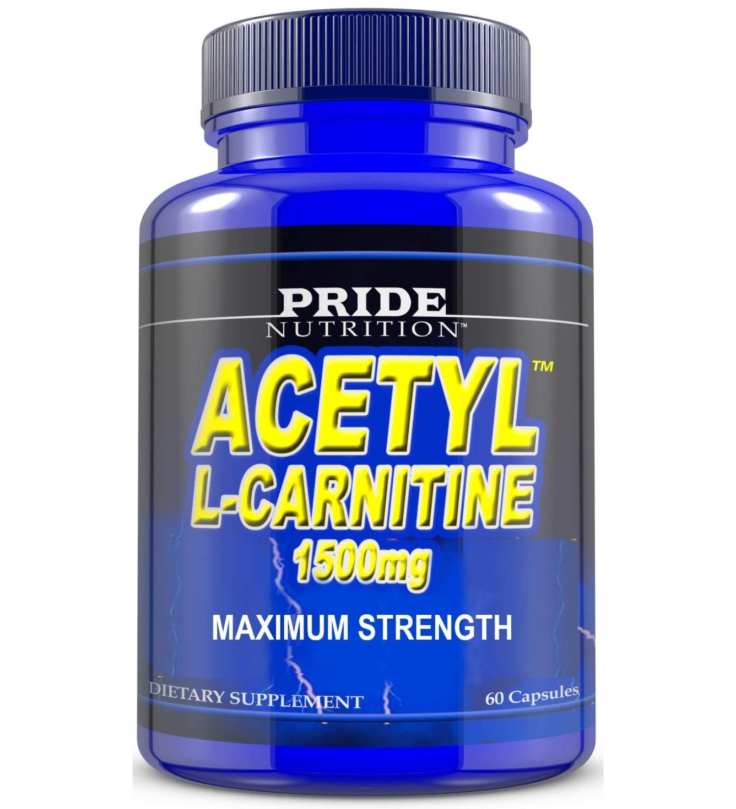 Acetyl L Carnitine 1500mg Supplement - Energy & Mental Focus - Antioxidant Brain Protection - 60 Capsules - Buy Online on GoSupps.com