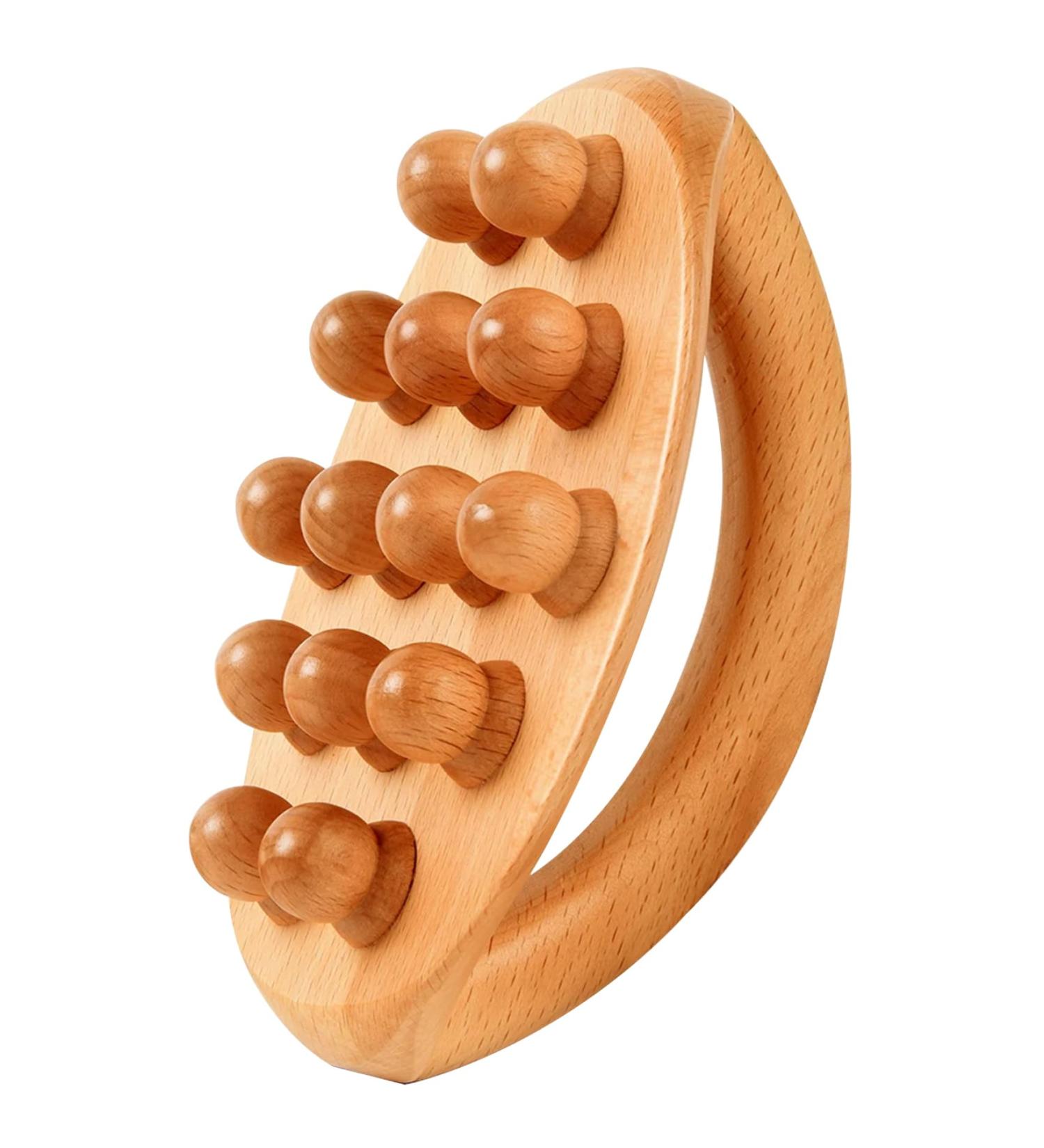 Wood Therapy Massage Tool Set - 1 Piece Wood Roller for Lymphatic Drainage & Cellulite Massage | Enhance Body Shaping & Gua Sha Benefits - Buy Online on GoSupps.com