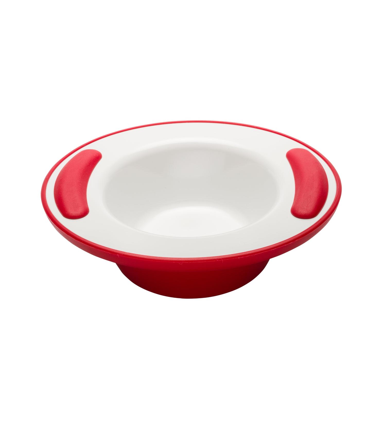 NRS Healthcare Red/ White Soft Grip Keep Warm Thermo Bowl Red/White