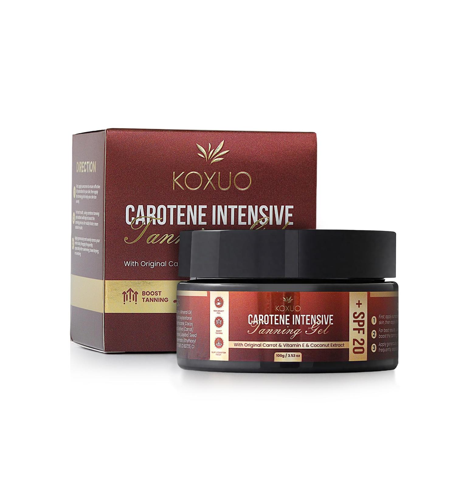 Carotene Tanning Gel for Deep Natural Tan Tanning Accelerator with Coconut Oil Carrot Extract & Vitamin E Bronzing Body Moisturizer for Indoor & Outdoor Use - Buy Online on GoSupps.com