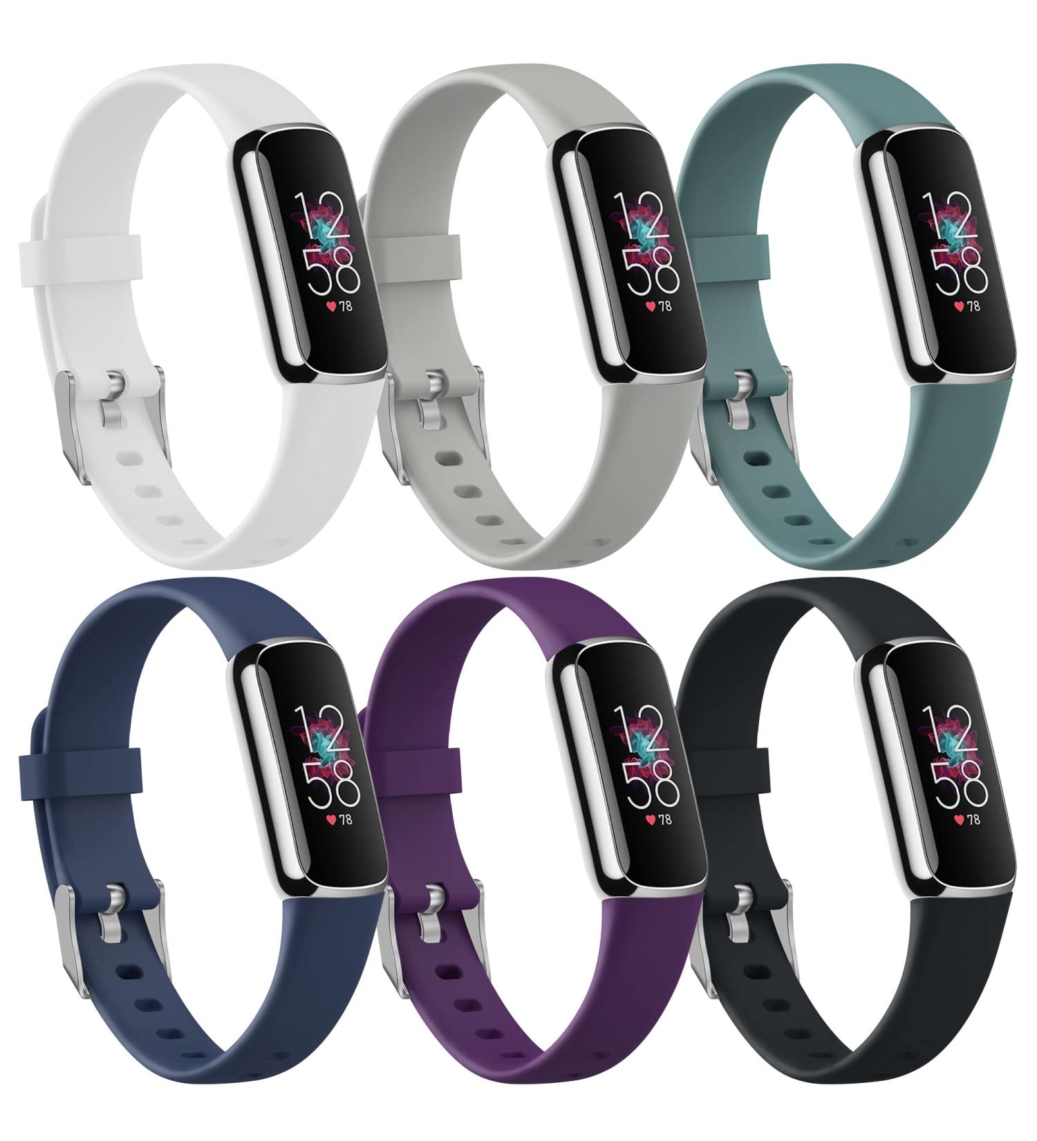 Sunnyson 6 Pack Silicone Sport Bands for Fitbit Luxe | Adjustable Replacement Wristbands for Men and Women | Small Size 5.1-7.1 | 6 Colors - Buy Online on GoSupps.com