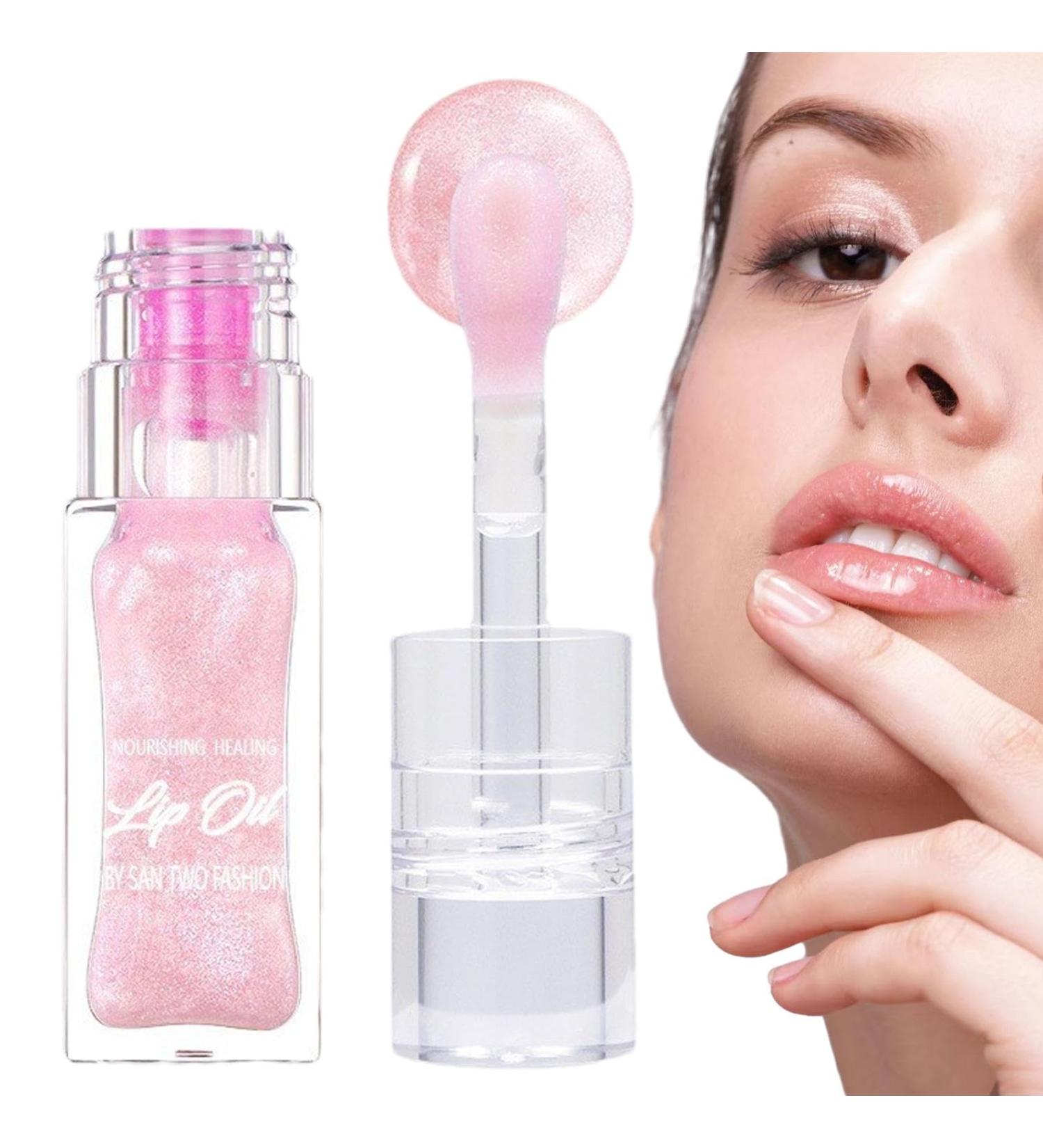  Esncddym Magic Color Changing Lip Oil Big Brush Head Hydrating Glitter Lip Gloss Magic Temperature Color Lip Gloss Long Lasting Moisturizing Non-sticky Texture Lip Oil 6.5ml - Buy Online on GoSupps.com