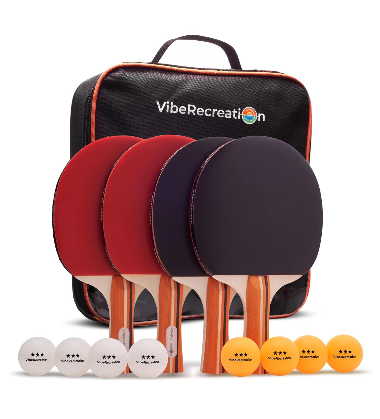Table Tennis Paddles Set with 3-Star Balls - Premium 7 Ply Racquets for Indoor/Outdoor Play - Buy Online on GoSupps.com