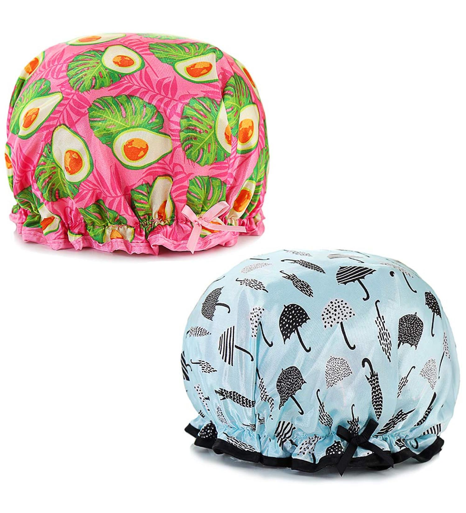 Tweal Waterproof Shower Hood for Women - 2-Piece Double Layer Shower Caps (Avocado + Umbrella) - Ideal for Bathing & Spa - Buy Online on GoSupps.com