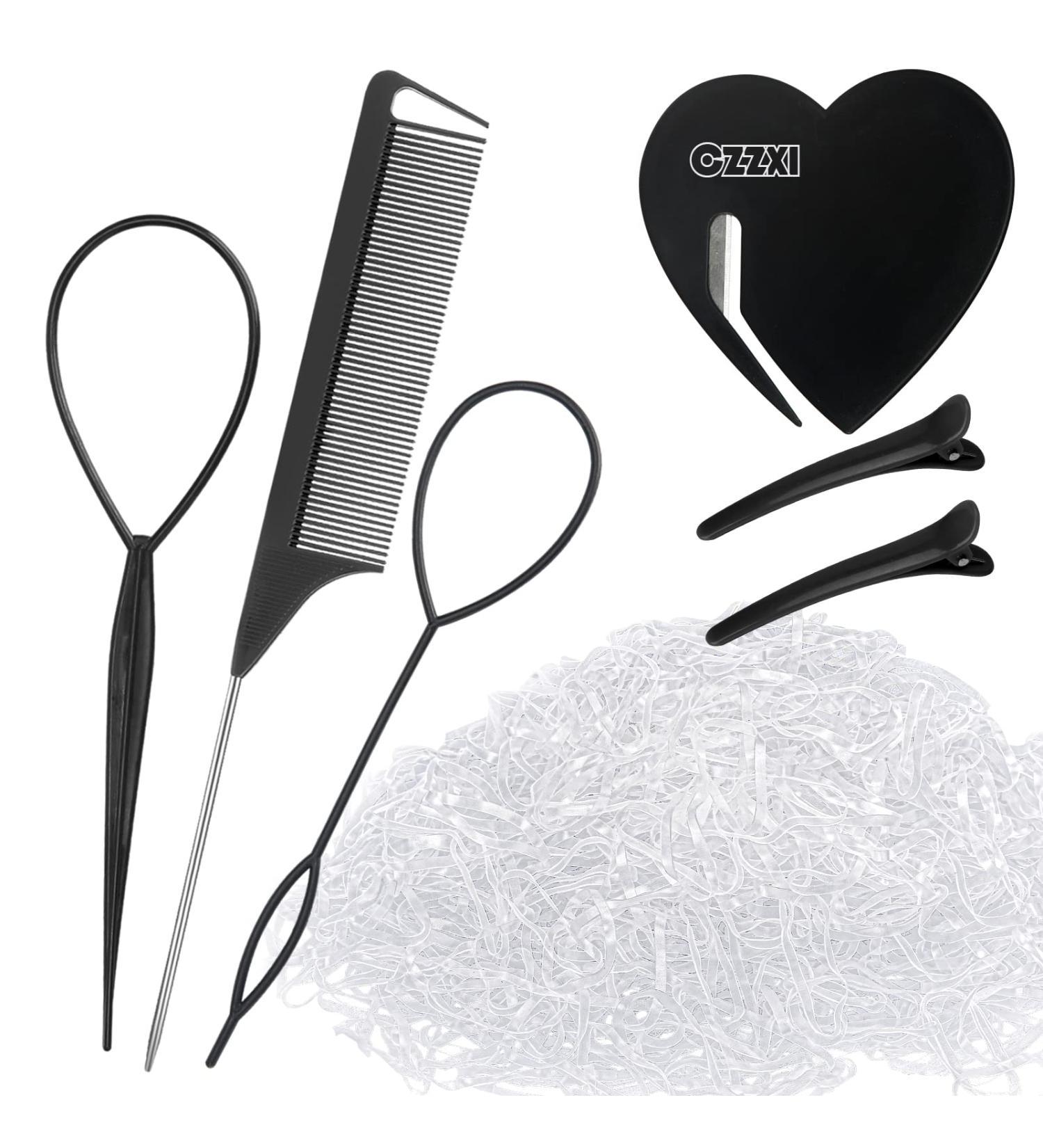 1000 Small Clear Hair Elastics with Hair Styling Tools for Girls and Women - Buy Online on GoSupps.com