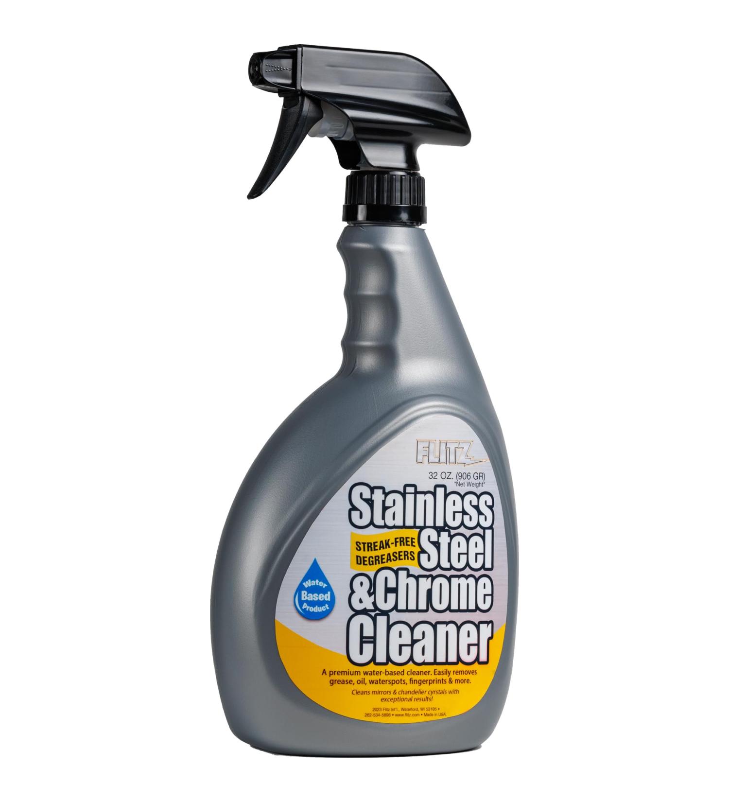 Flitz Stainless Steel Cleaner & Polish - Streak Free Shine for Appliances - 32 oz Best for Refrigerators Dishwashers Grills & More - Buy Online on GoSupps.com