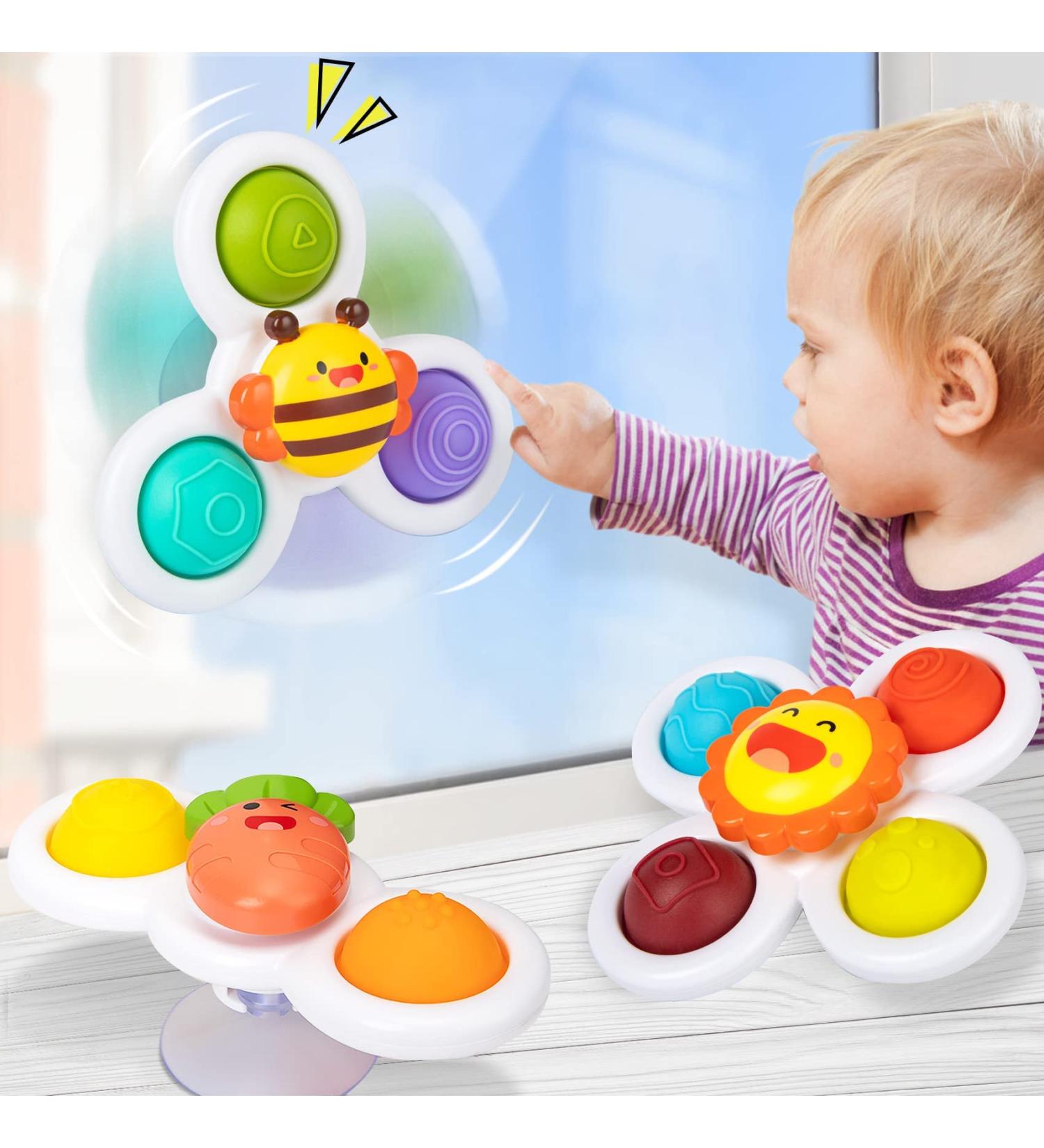 Winstico Suction Cup Toy Set | 3-Pack Fidget Sensory Water Toys for Toddlers 18+ Months | Fun Cartoon Baby Toys - Buy Online on GoSupps.com