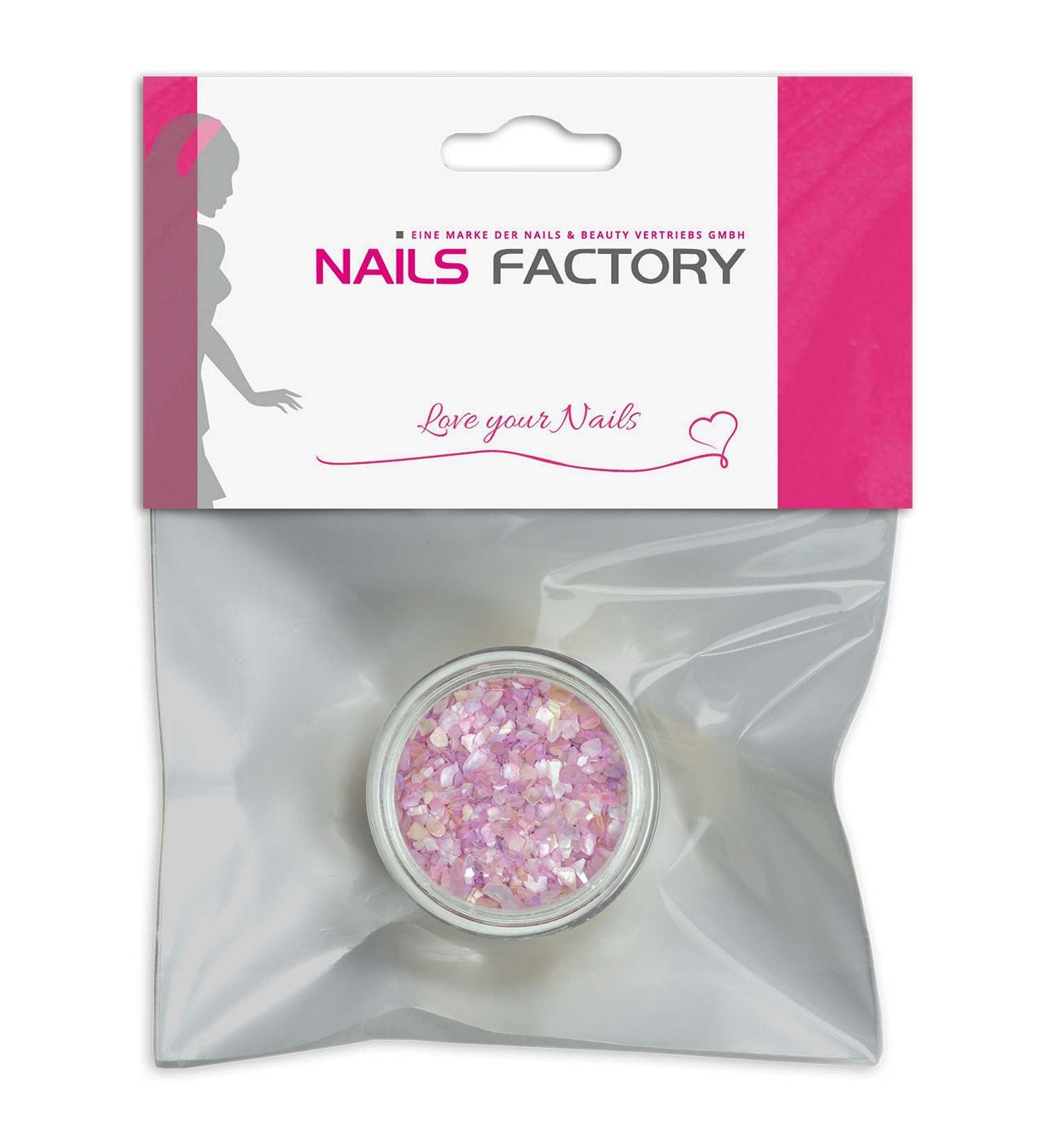 N&BF Nail Art Crushed Shells - Pink Perlmutt Splinters for Gel & Acrylic Nails | Glitter Sea Shells Inlays - Buy Online on GoSupps.com