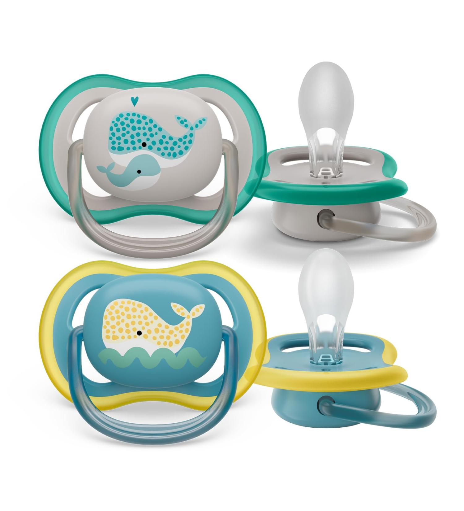 Philips Avent Ultra Air Pacifier 2 Pack - BPA-Free Breathable for 18+ Months - Includes Transport & Sterilization Box - Wal/Whale (SCF349/24) - Buy Online on GoSupps.com