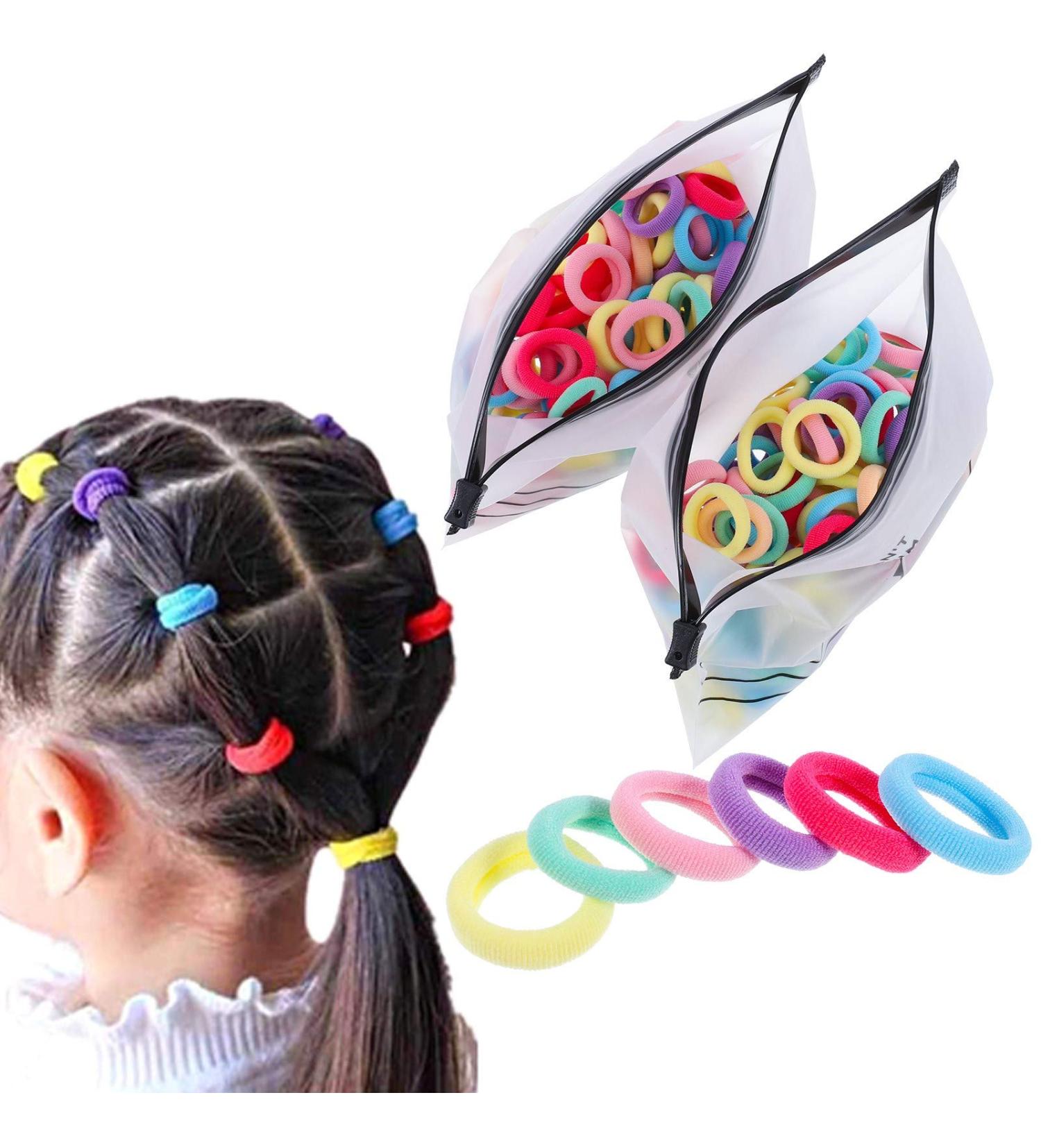 Phoetya Baby Hair Ties 200 Pcs - Candy Color Elastic Hair Bands for Kids Girls - Buy Online on GoSupps.com