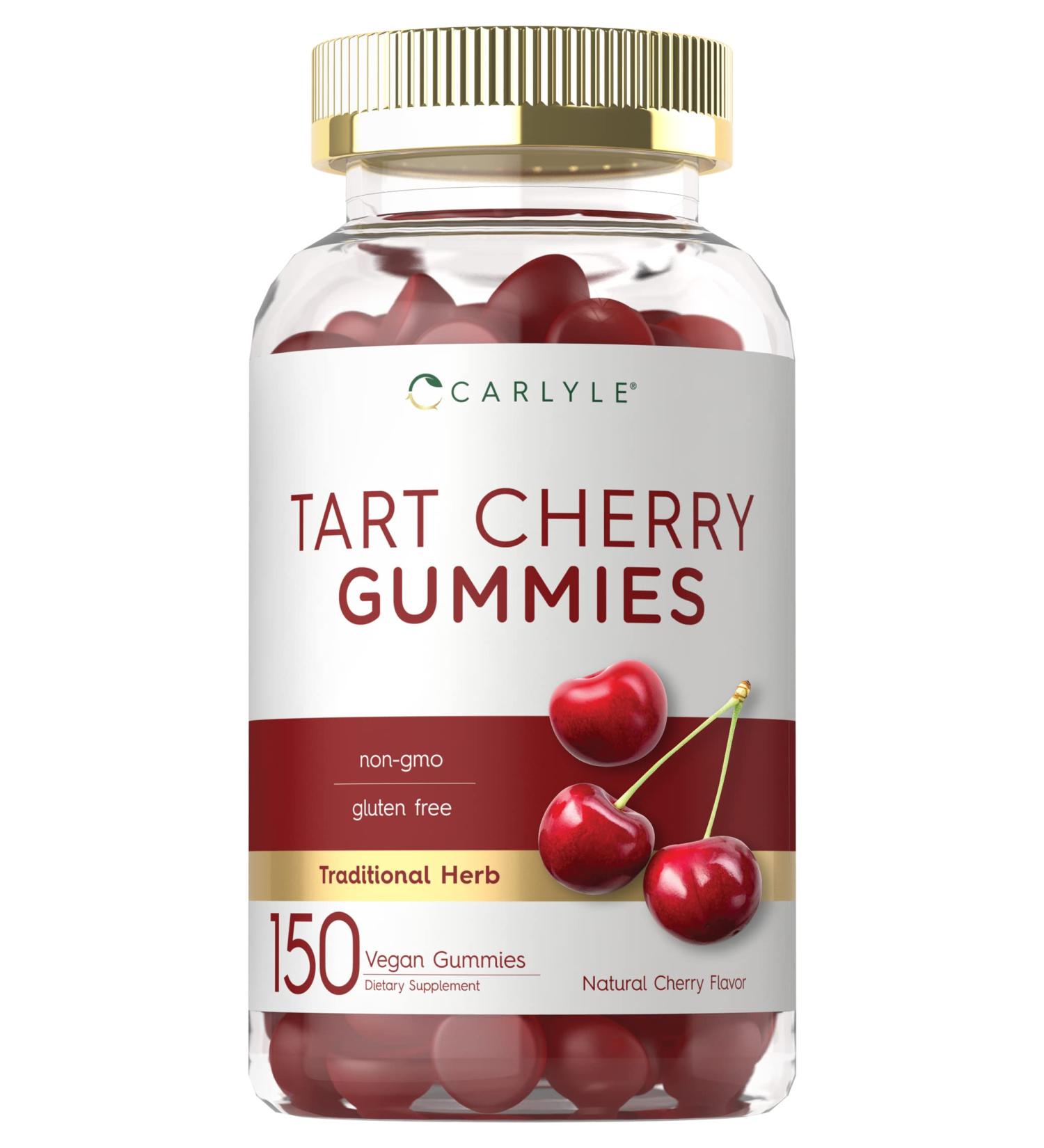 Carlyle Tart Cherry Gummies 2000mg - 150ct | Natural Cherry Flavor | Vegan, Non-GMO, Gluten Free - Buy Online on GoSupps.com