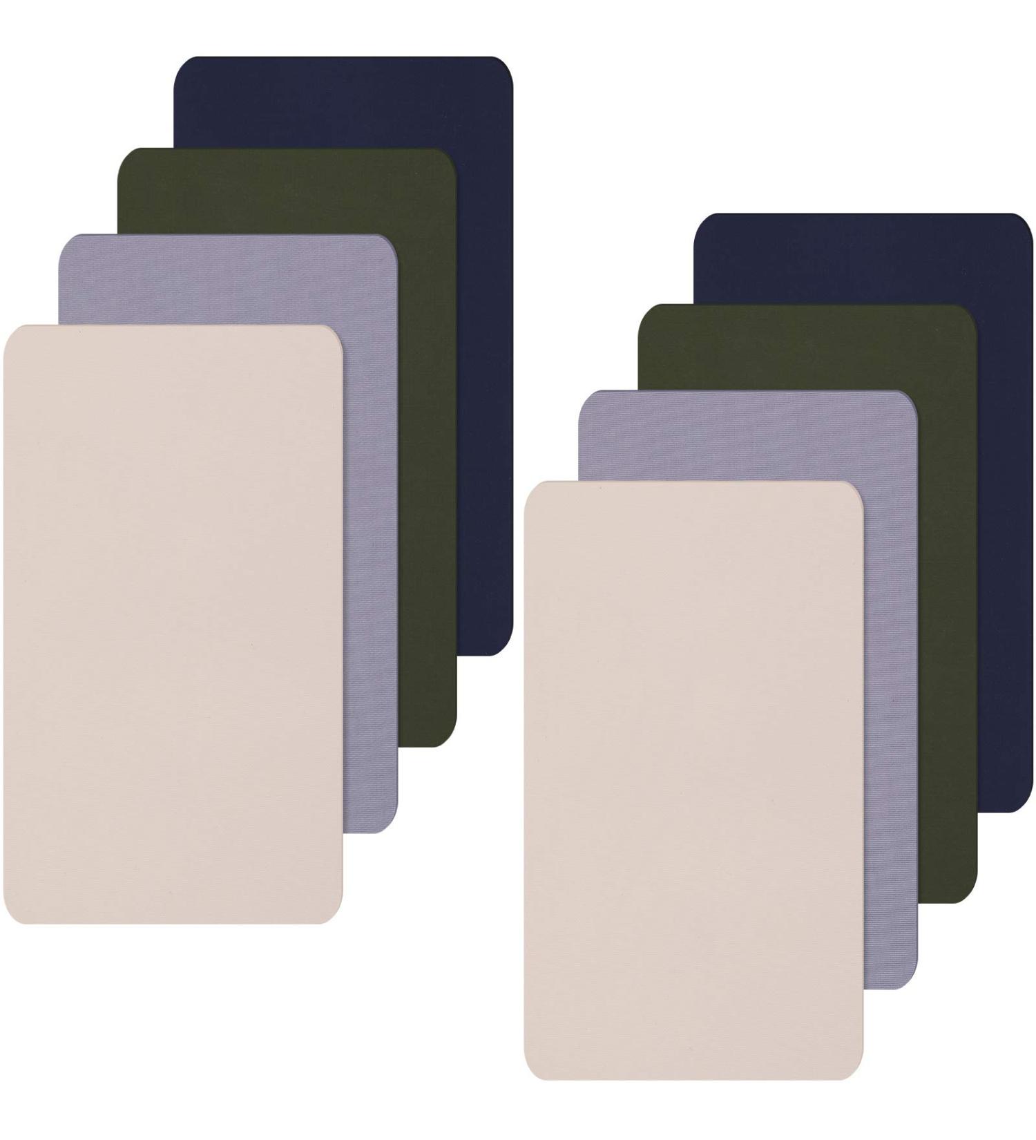 8-Pack Self-Adhesive Nylon Repair Patches for Clothing & Gear - Dark Green, Cream White, Dark Blue, Dark Grey - Buy Online on GoSupps.com