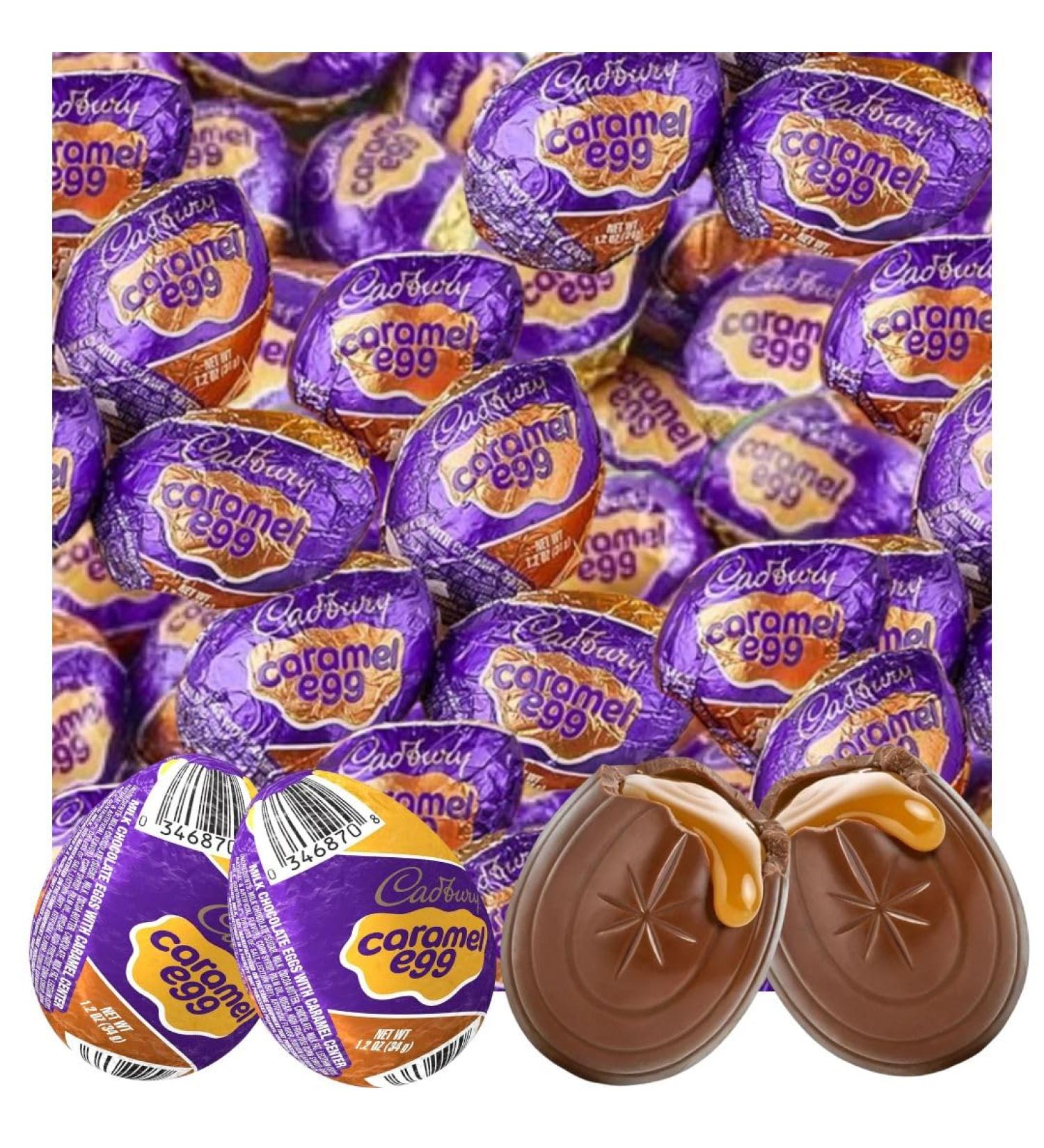 Cadbury Easter Milk Chocolate Eggs Filled with Caramel Cream - 24 Count