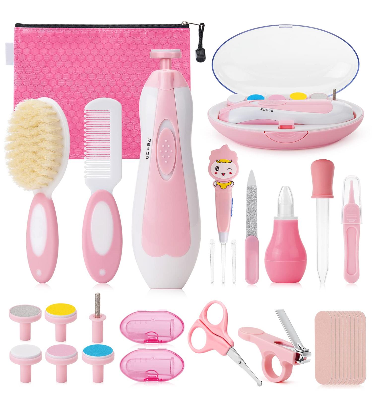Baby Healthcare and Grooming Kit  31 in 1 Baby Electric Nail Trimmer Set  Nursery Care Kit  Newborn Health Care Clean Set for Infant Toddlers Baby Boys Girls Kids Baby Haircut Tools  Baby Shower Gifts Pink - Buy Online on GoSupps.com