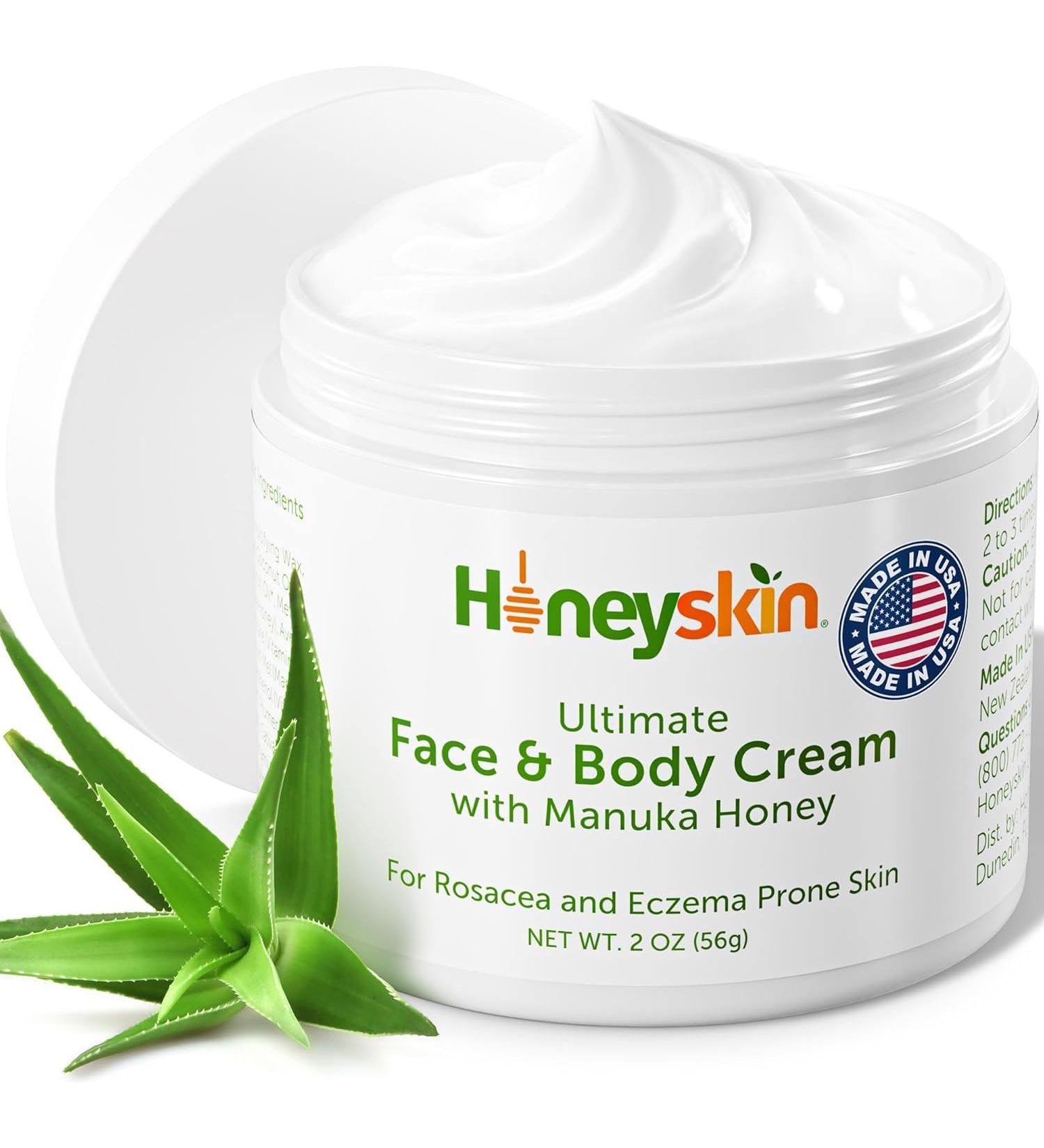 Hydrating Face Moisturizer with Manuka Honey and Coconut Oil - 2oz - For Dry Skin, Eczema, Psoriasis, Rosacea - Made In USA - Buy Online on GoSupps.com