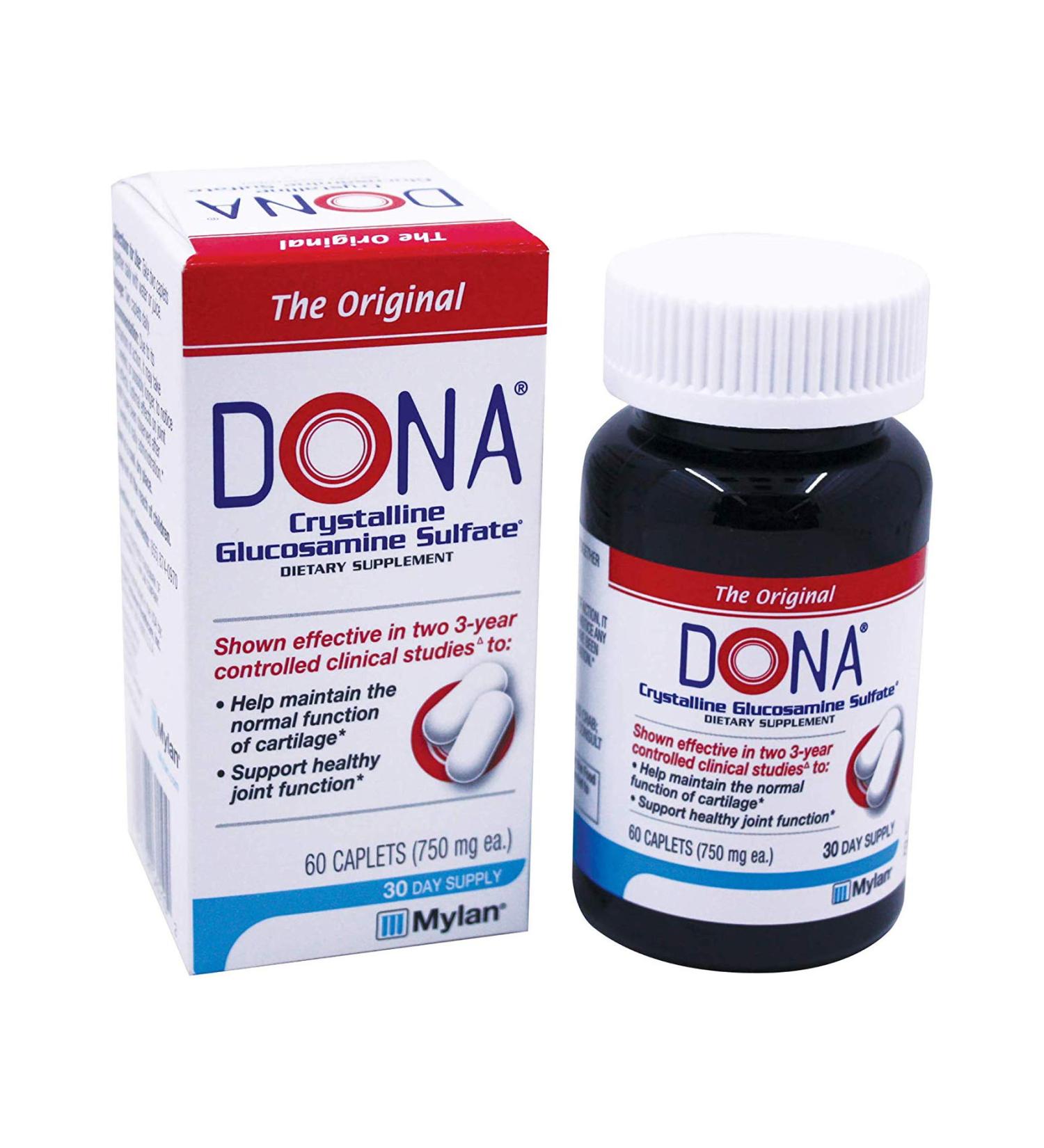 Dona Crystalline Glucosamine Sulfate 750mg - 60 Count - Buy Online on GoSupps.com