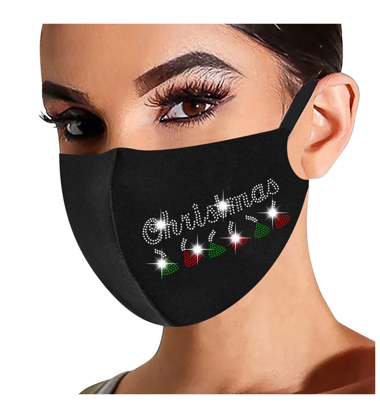 3PCS Sparkly Rhinestone Face_Mask Bling Crystal Masquerade Ball Party Nightclub Mouth Covering for Women and Girls - Buy Online on GoSupps.com