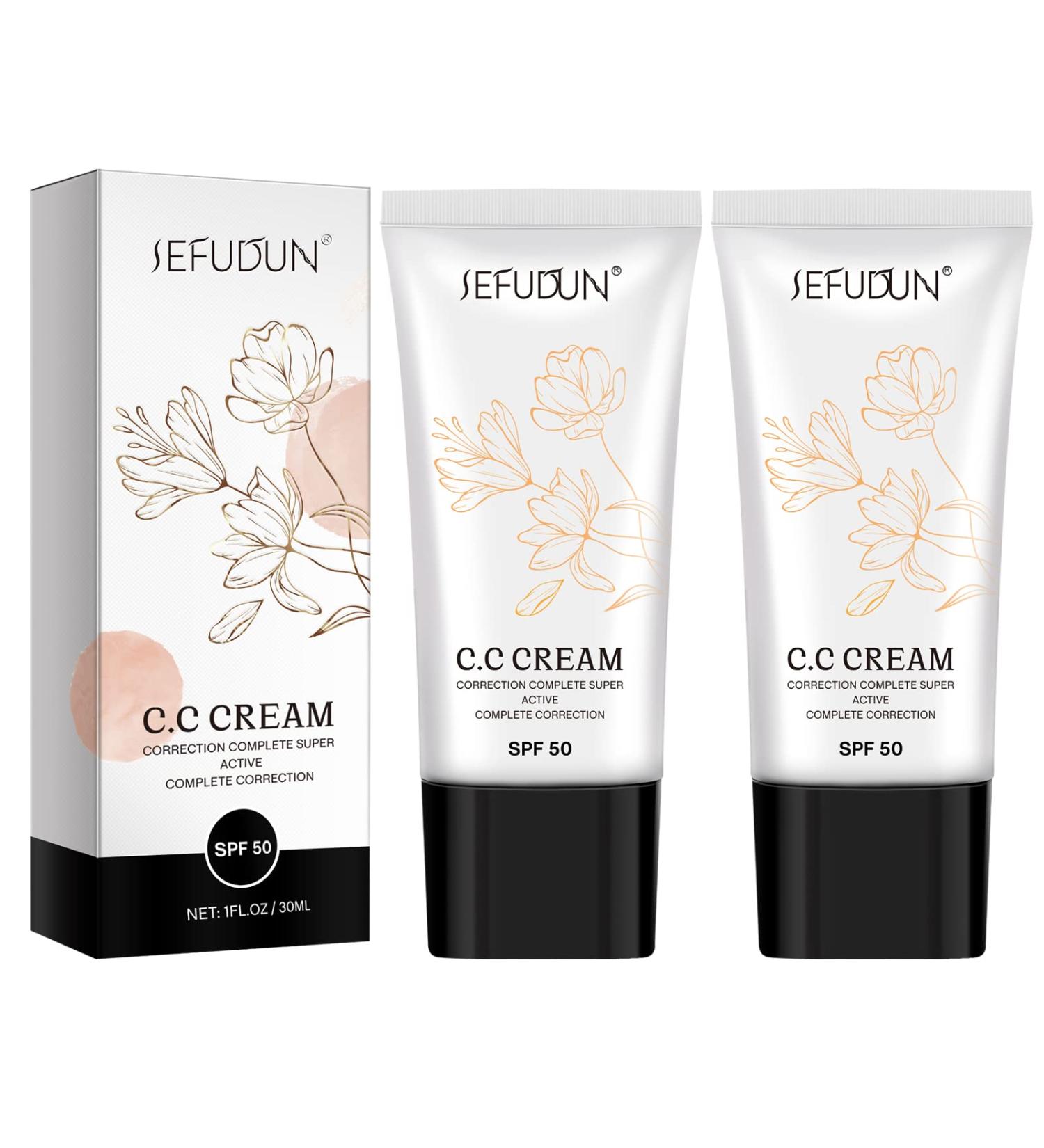NIFEISHI CC Cream 2 Pack - SPF 50 Color Correcting Foundation for Mature Skin - Face & Body Super Active Formula - Buy Online on GoSupps.com