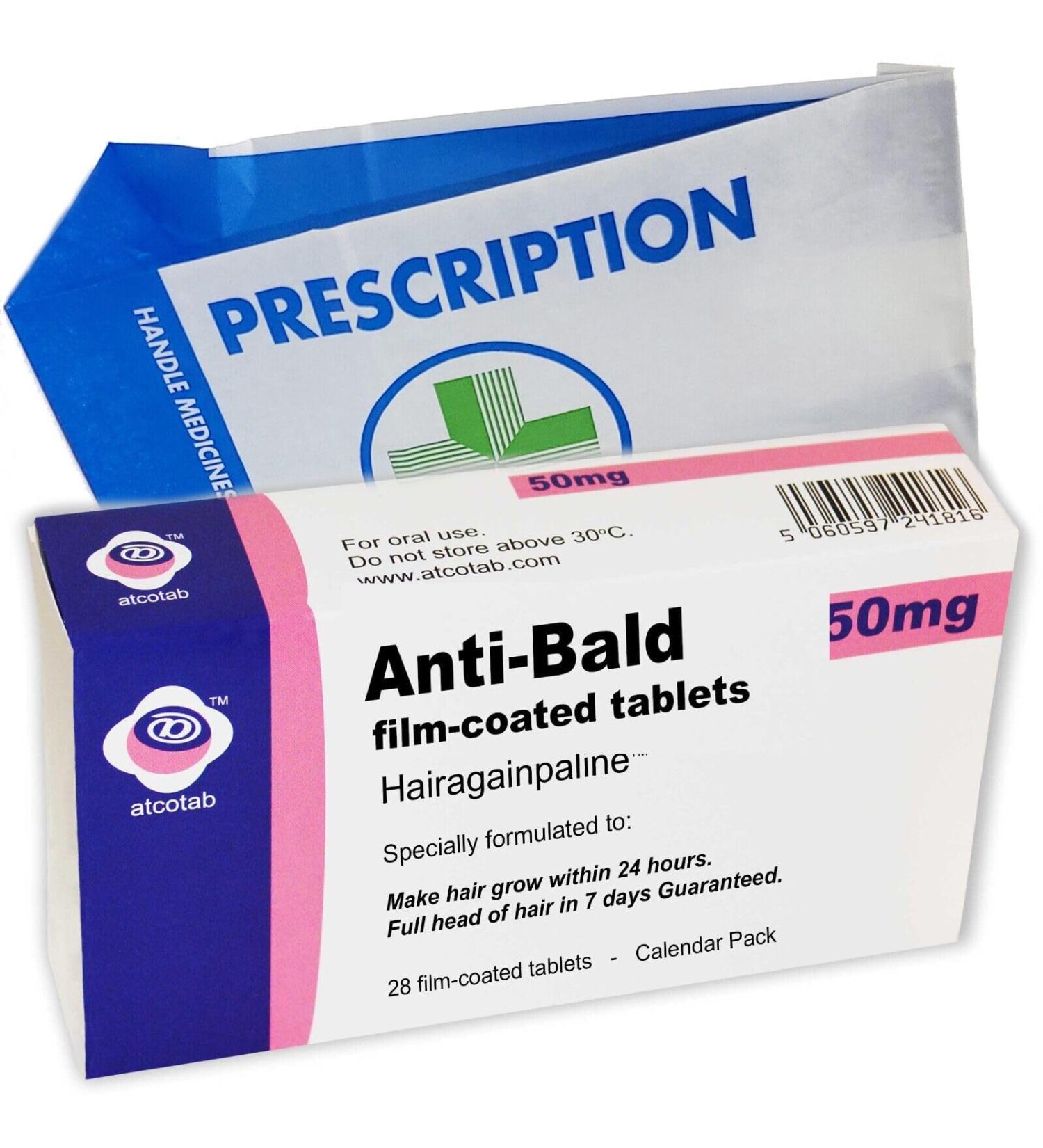 Prank Pill Anti Bald Tablet Box Xmas Gift The Ideal Present for Him Husband Boyfriend Dad Men Uncle Funny Valentines Christmas 40th 50th 60th Secret Santa Birthday Aprils Fools - Buy Online on GoSupps.com