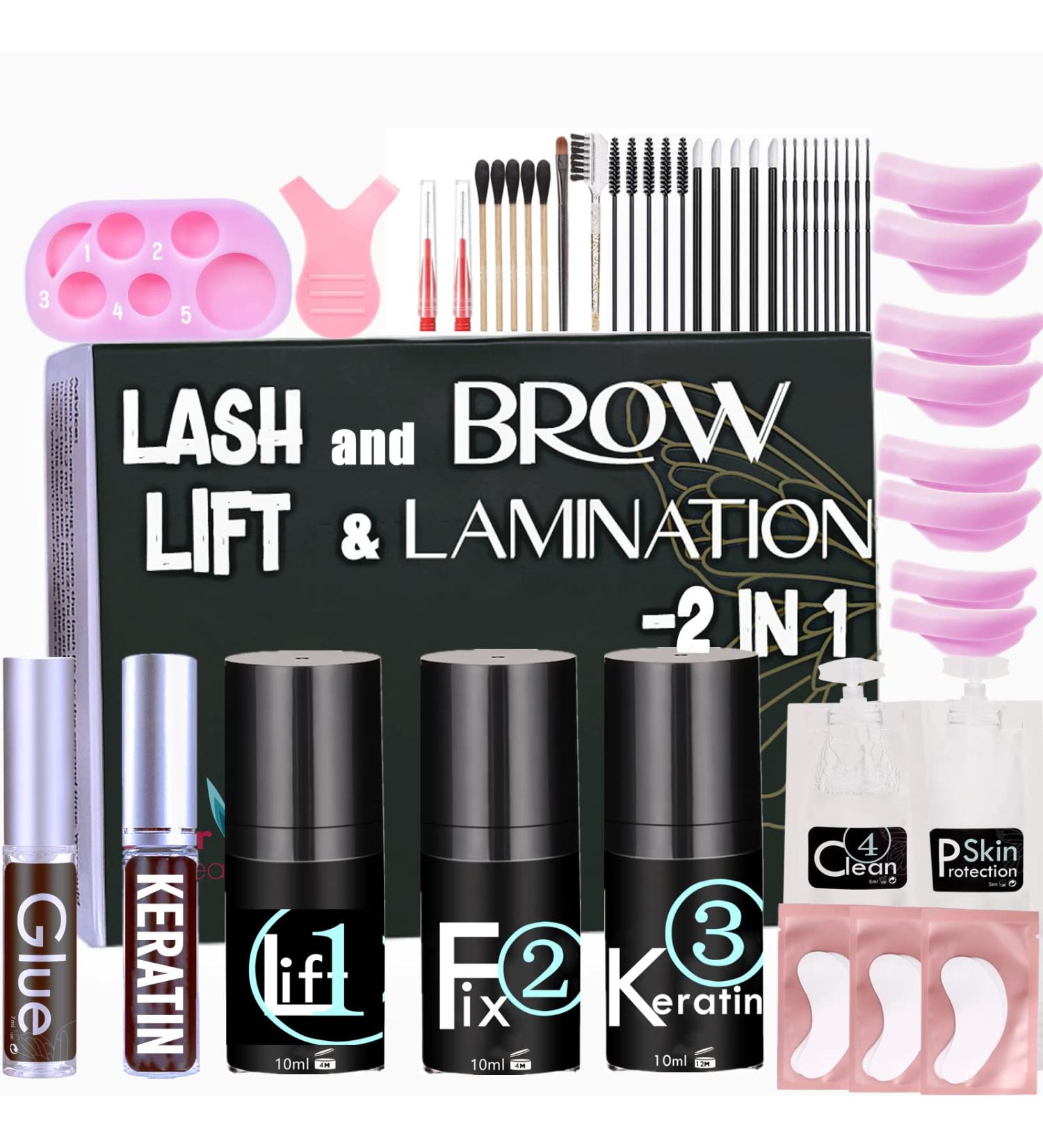 Lash Lift & Brow Lamination Kit - DIY Eyelash & Eyebrow Perming for Home/Salon Use | 15 Applications | Voluminous Lashes for 6 Weeks - Buy Online on GoSupps.com