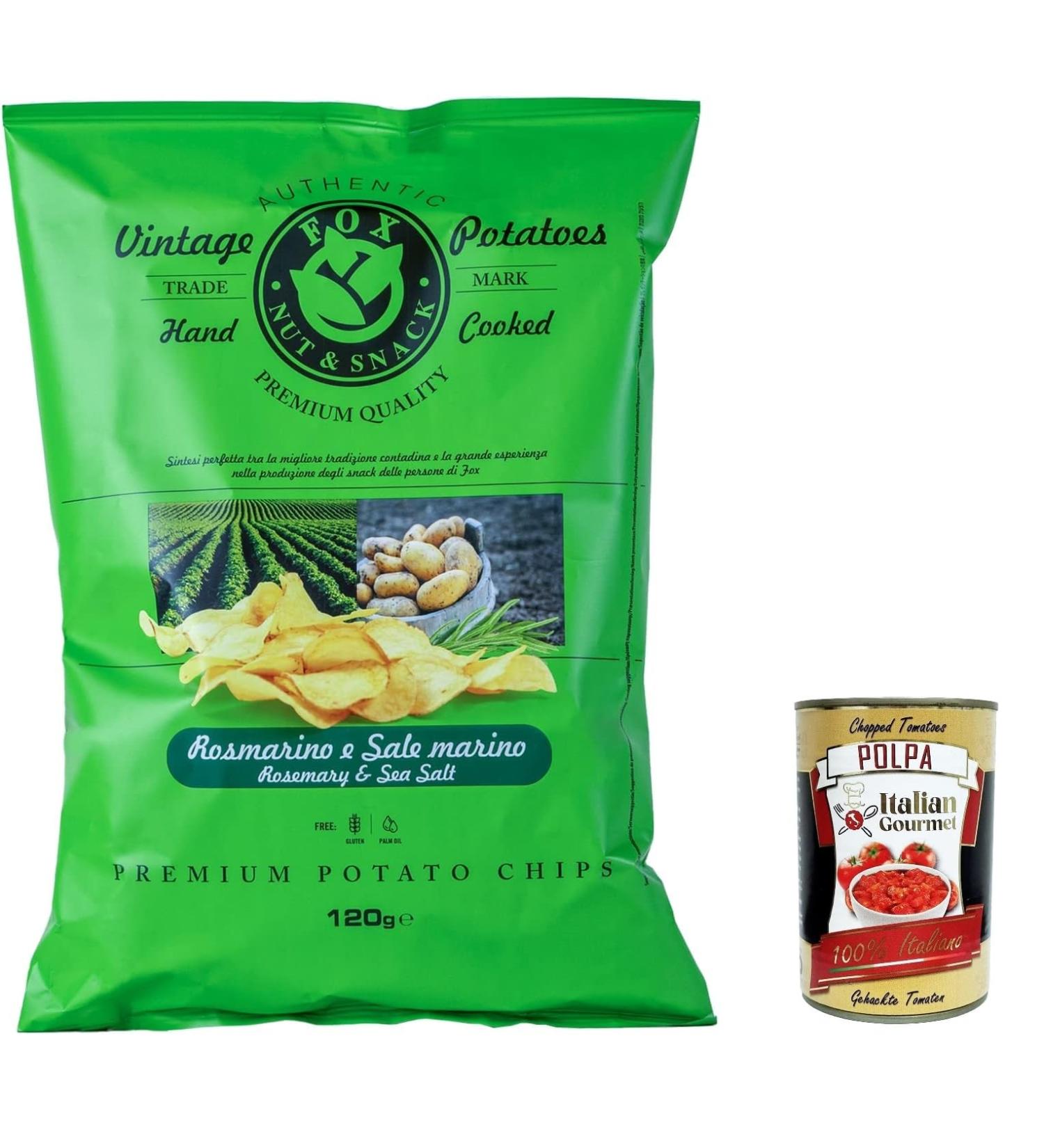  Italian Gourmet E.R. Fox Natural Quality Vintage Pack of 5 cooked potatoes with rosemary and sea salt 120g + 400g Italian gourmet polpa - Buy Online on GoSupps.com