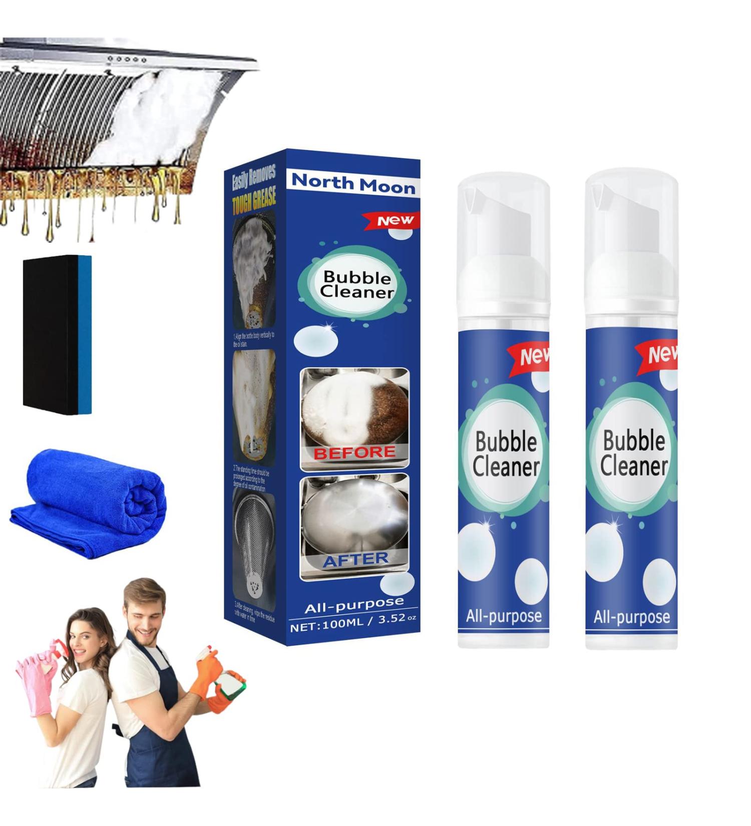 Beedac Bubble Cleaner Bubble Cleaner Foam Foaming Heavy Oil Stain Cleaner Stubborn Grease & Grime Remover Bubble Spray for Range Hood Oven Pots Grill Sink (100ml-2pcs) - Buy Online on GoSupps.com